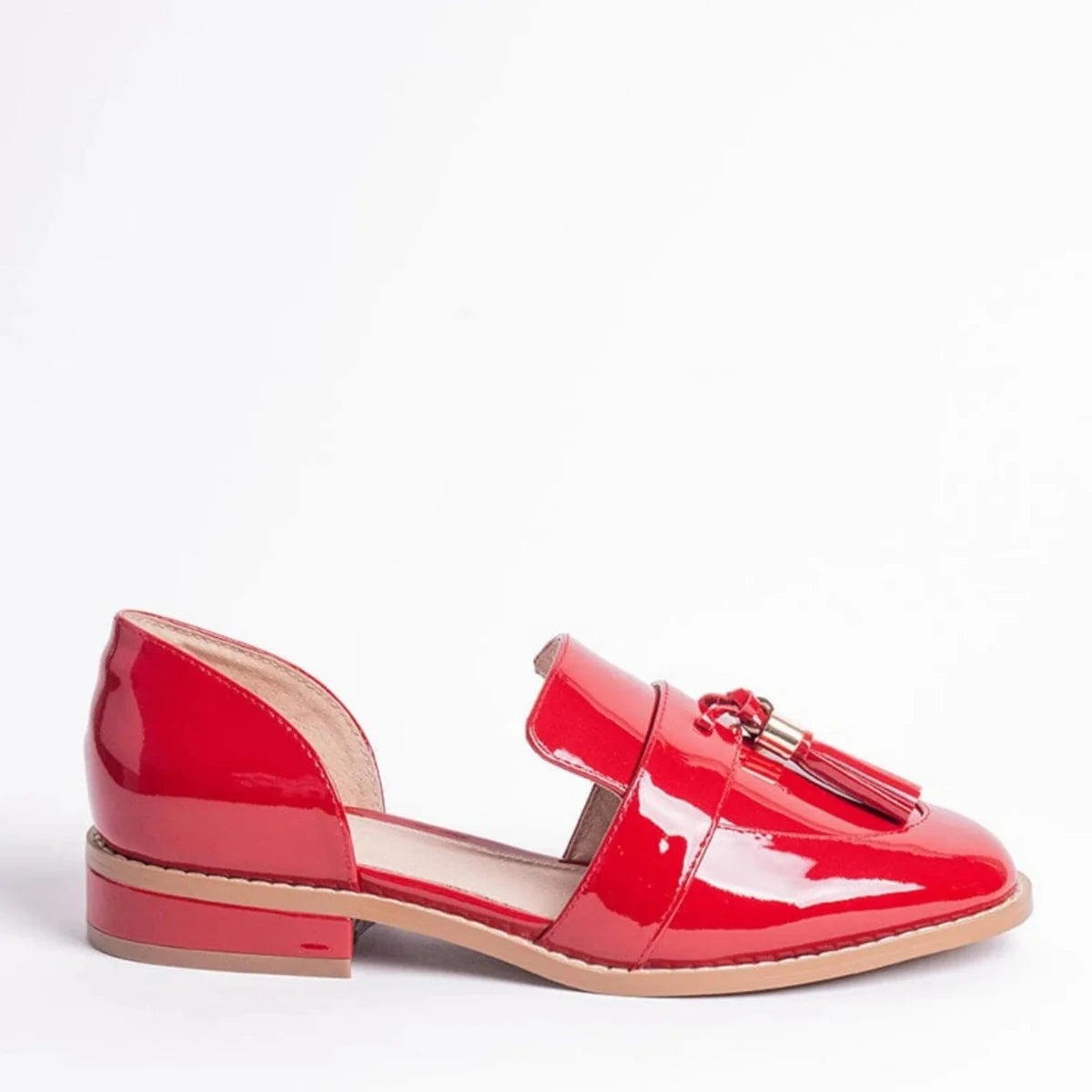 Red patent flat shoes shop