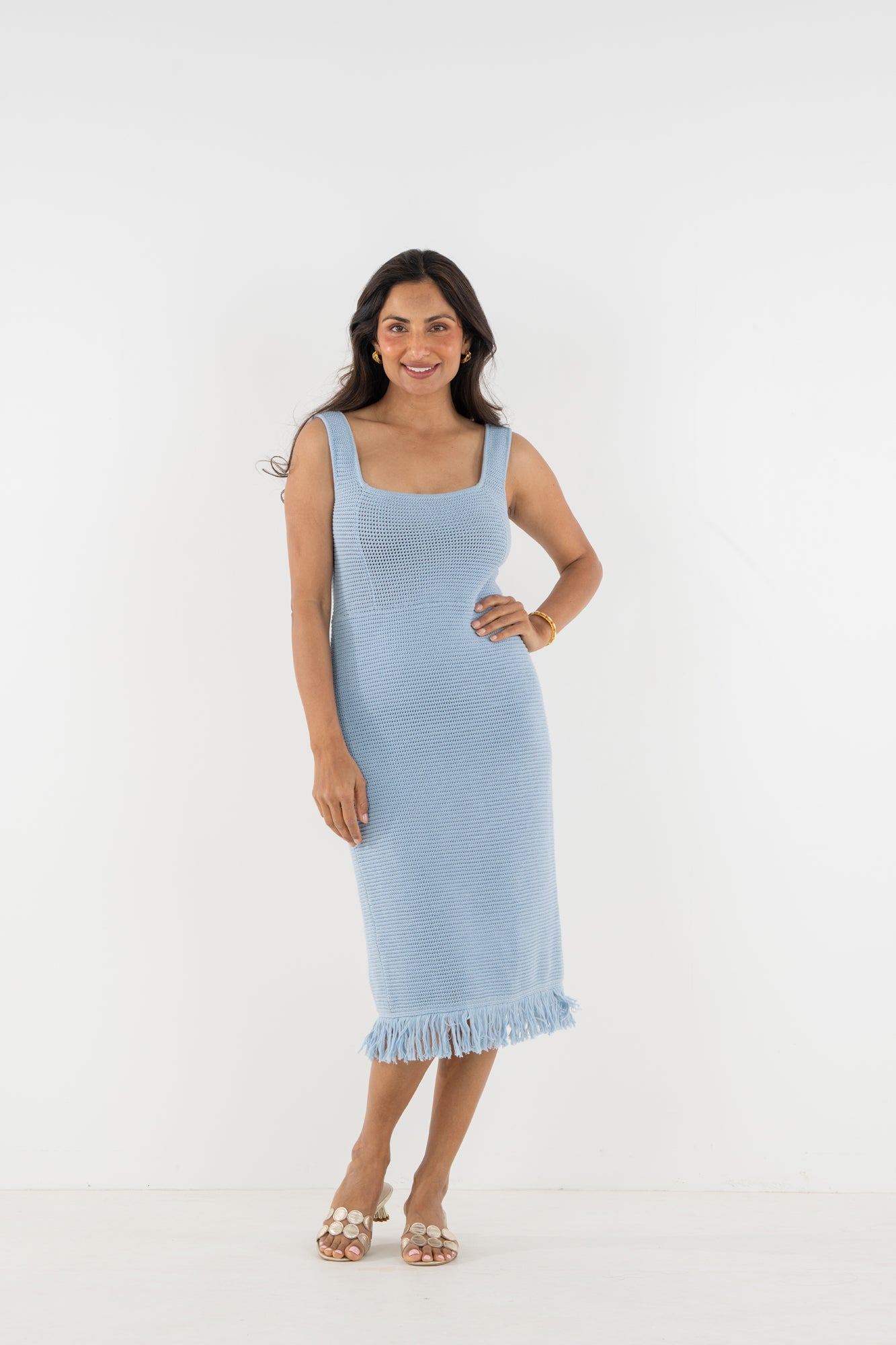 TULUM KNIT DRESS NANTUCKET BREEZE / S