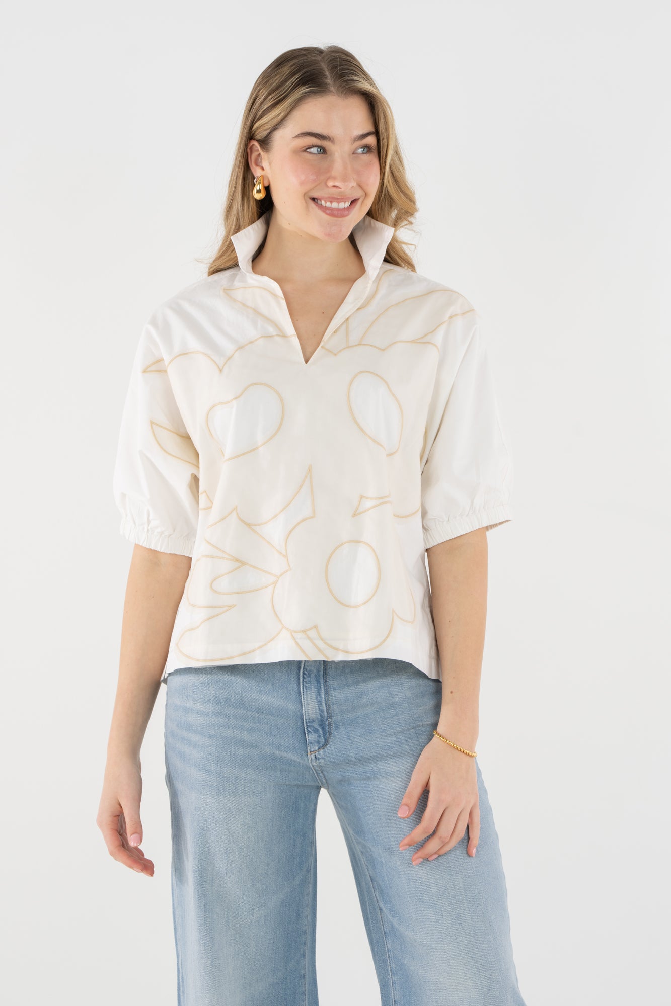 Poppy Top in Beige Bloom – Emily McCarthy