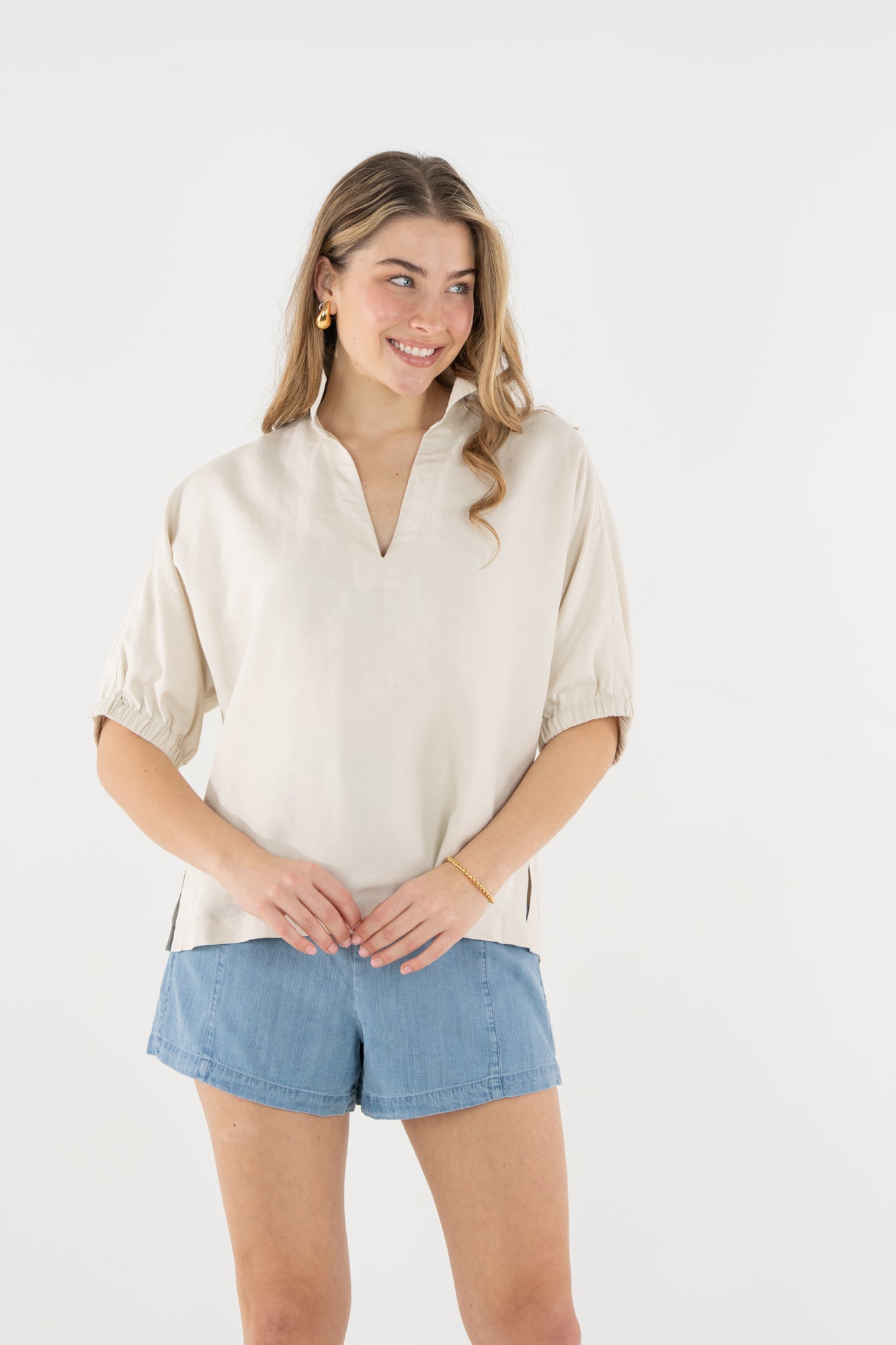 Poppy Top in Sandshell Linen – Emily McCarthy