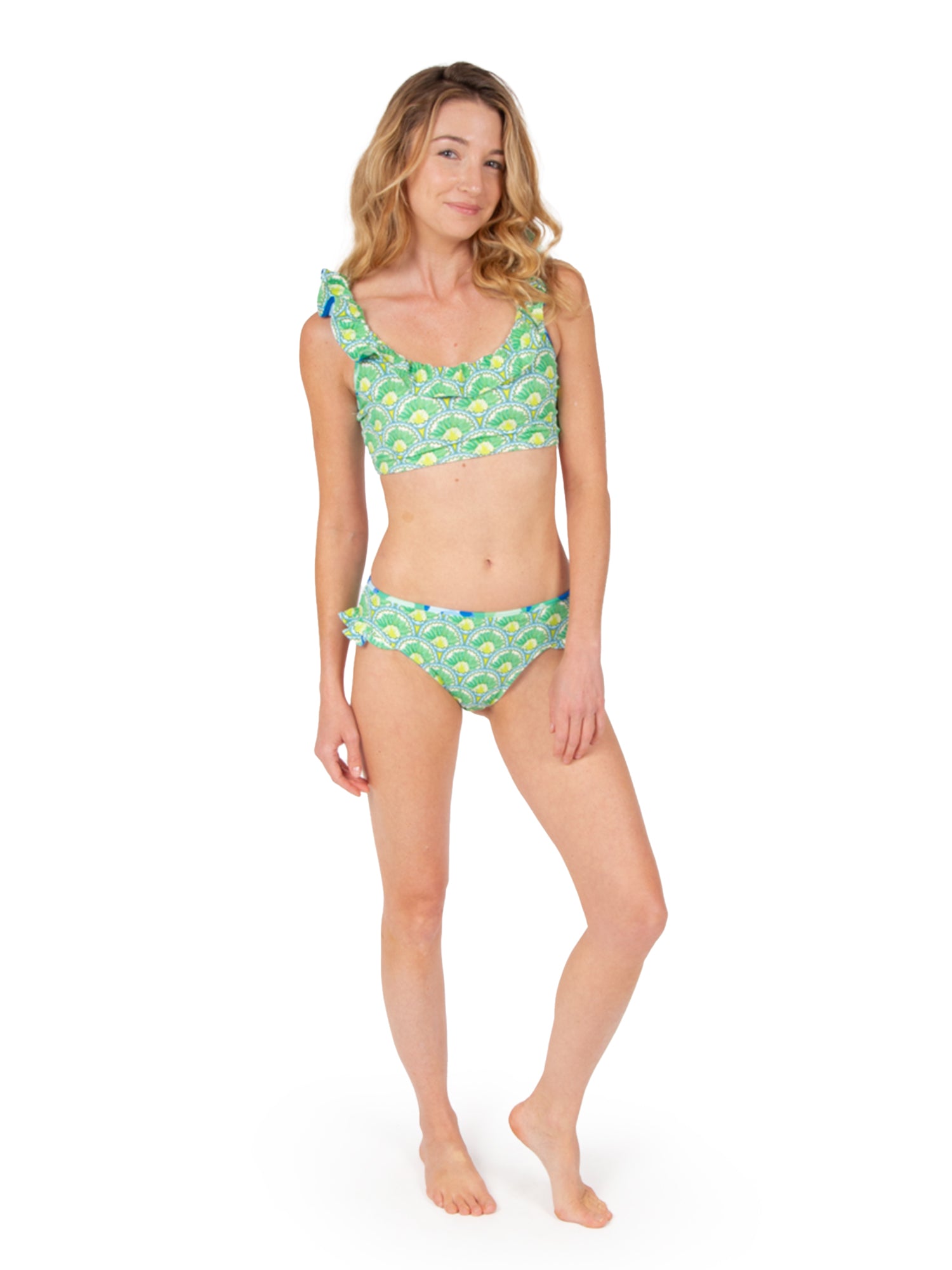 Lola Bikini Top - Sea Glass Spot Cheetah/Deco Palm – Emily McCarthy