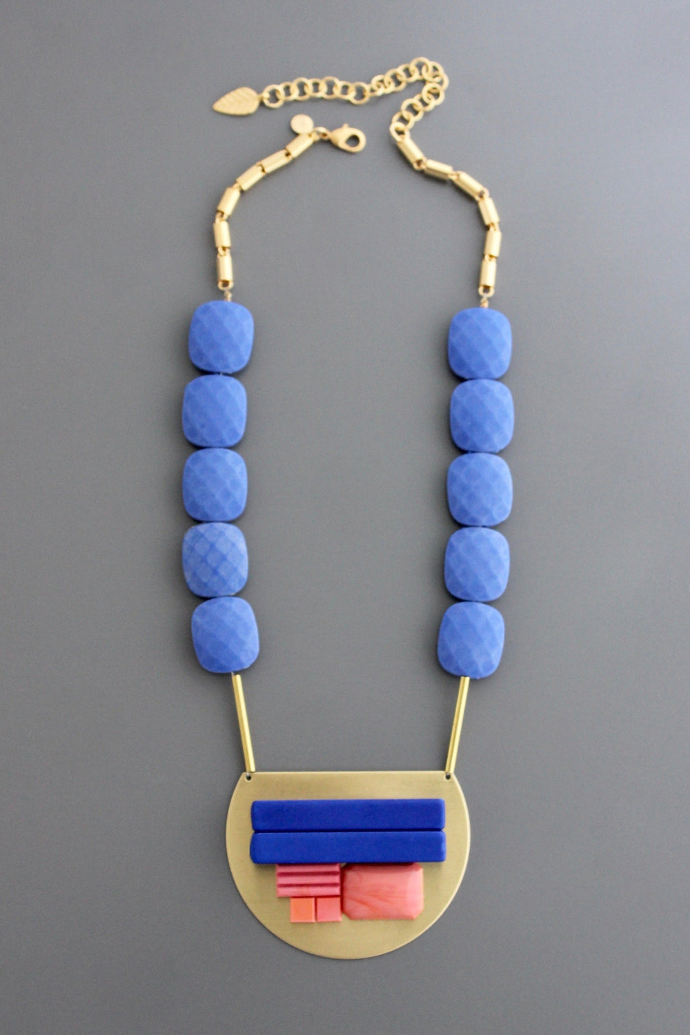 Blue clay beads necklace