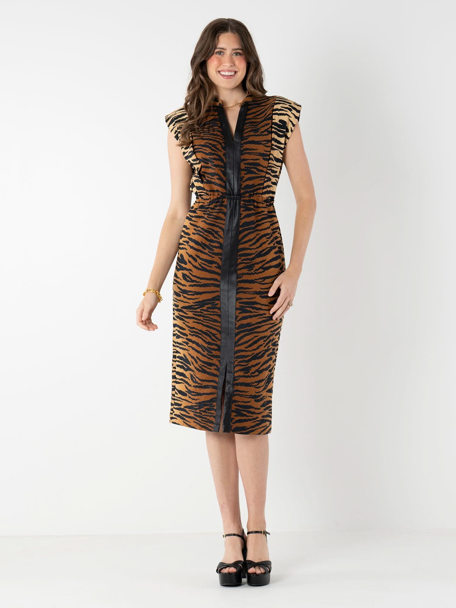 Meme Dress Tiger Jacquard / Xs
