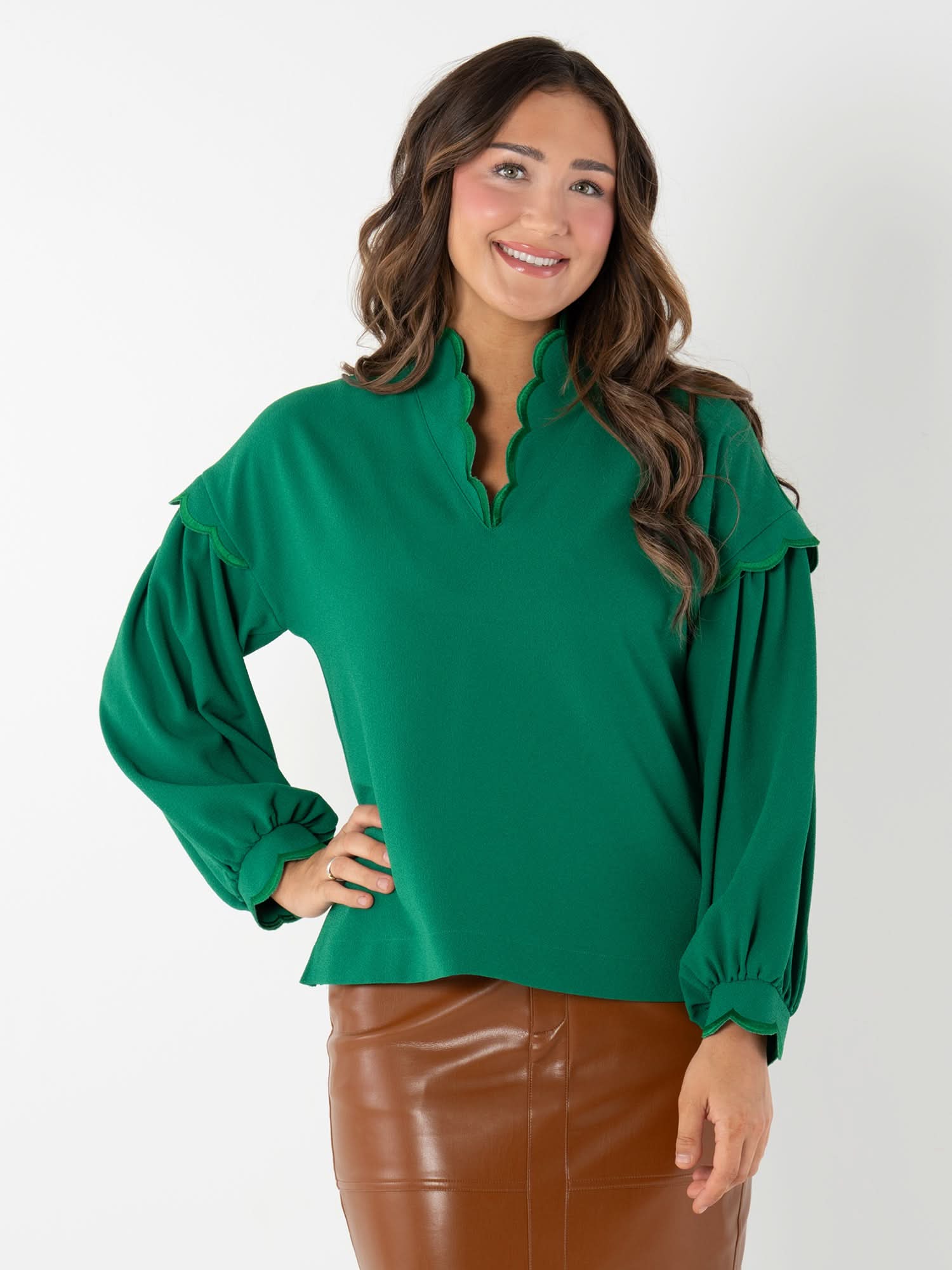 Orchid Top in Green Jacket – Emily McCarthy