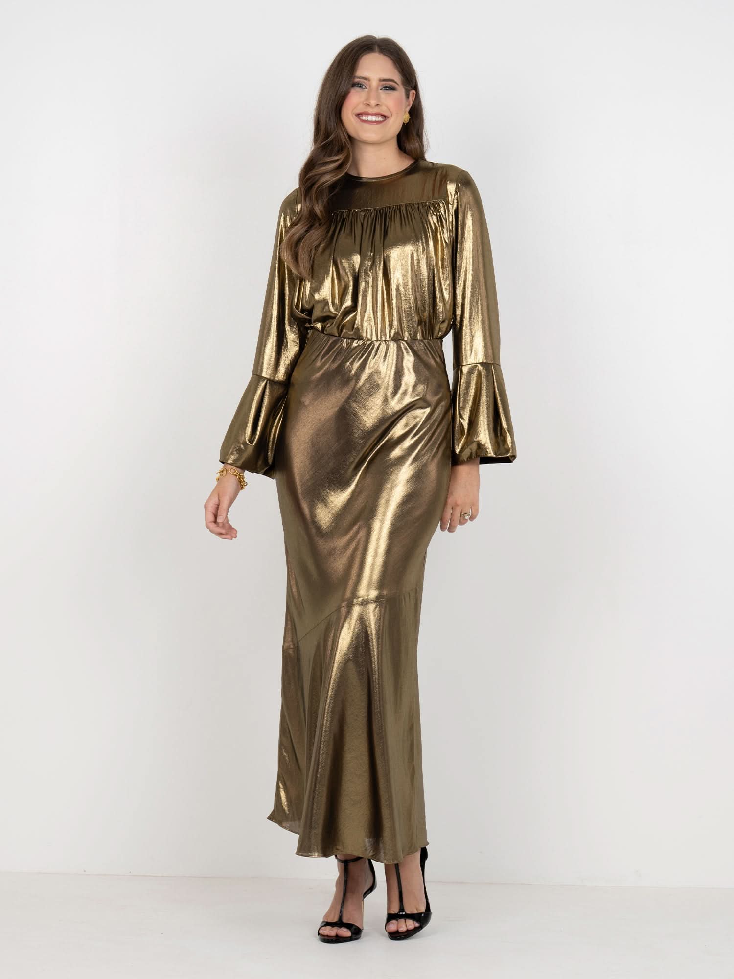 Bias Skirt in Liquid Gold Emily McCarthy Bias Skirt in Liquid Gold Emily McCarthy