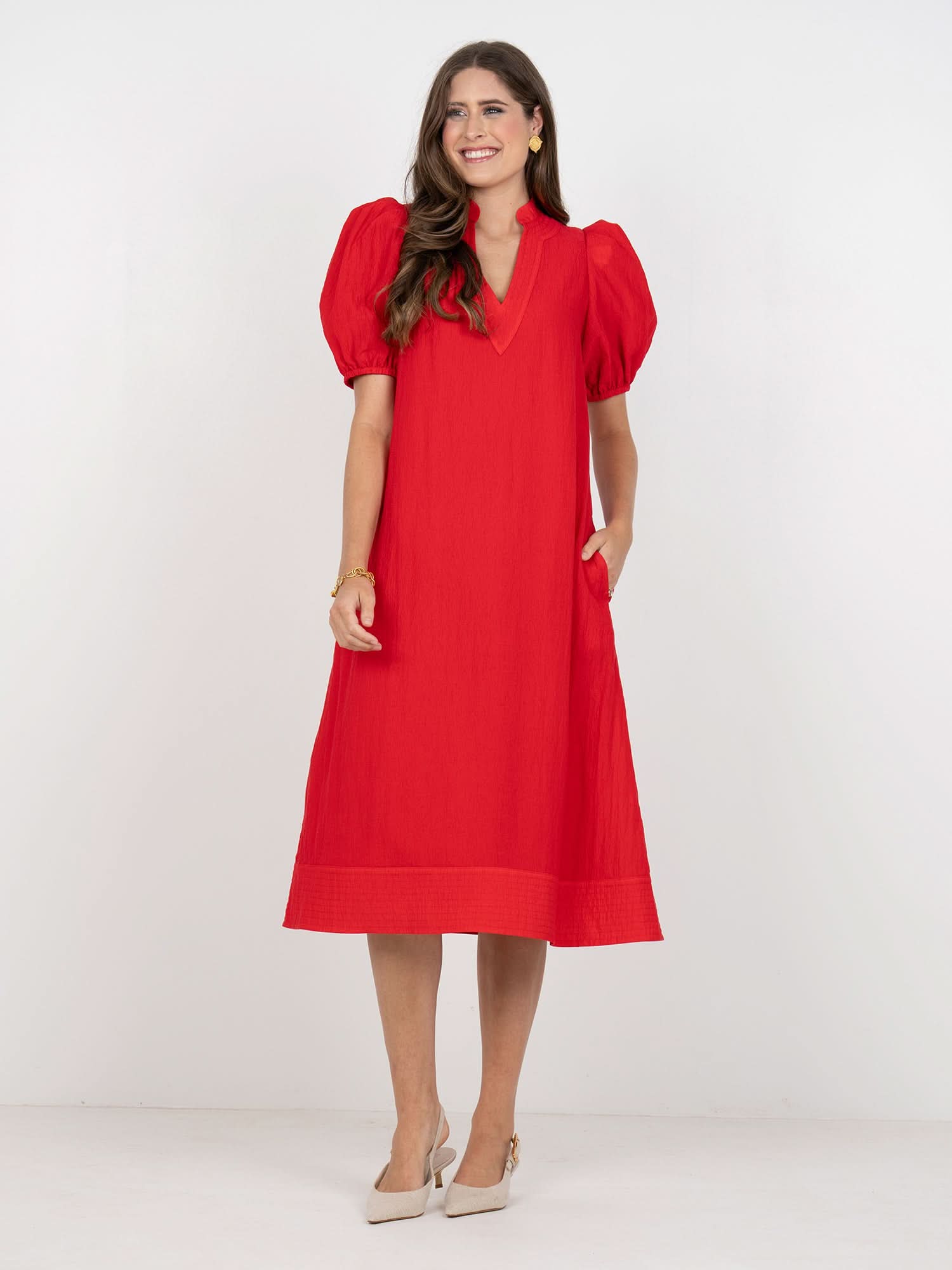 Hampton Dress in Cardinal Red Emily McCarthy Hampton Dress in Cardinal Red Emily McCarthy