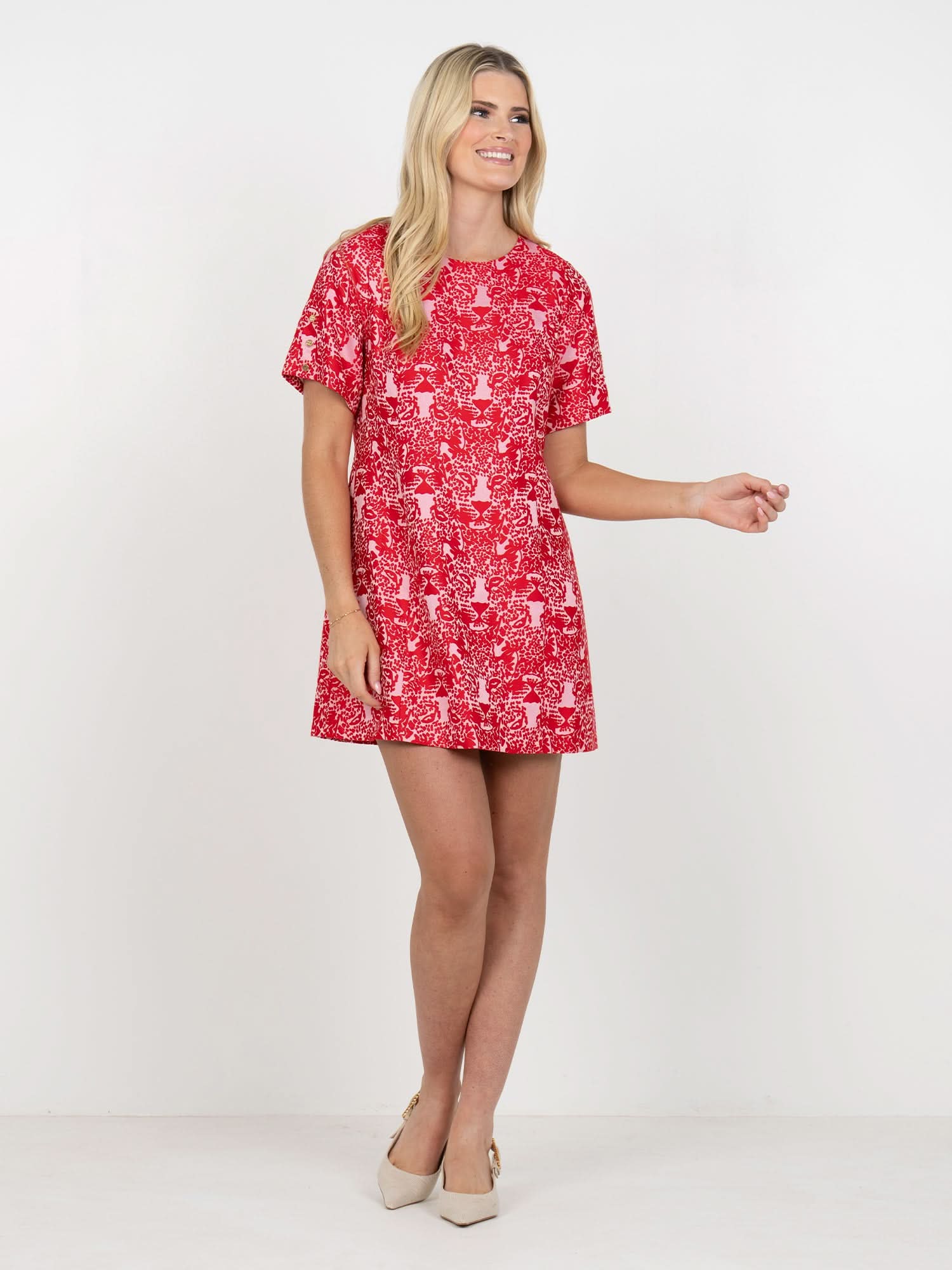 Royale Shift Cheeky Cheetah Red/Pink / S Royale Shift Cheeky Cheetah Red/Pink / S