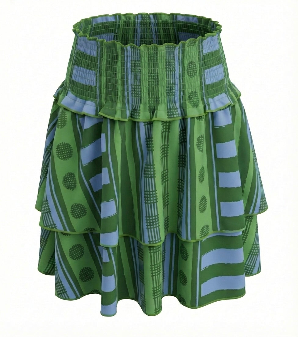 Pleat x Emily McCarthy - Scottie Skirt in Forest Jubilee