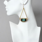 Geometric Green, Turquoise & Brass Earrings