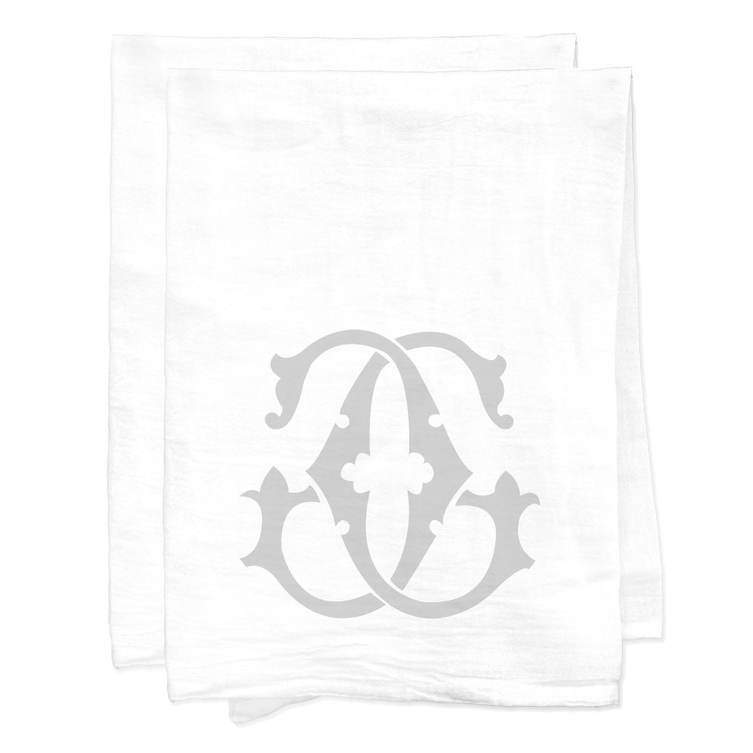 1-Letter Monogrammed Tea Towels - Set of 2