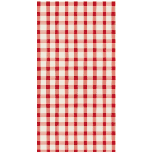 Red Painted Check Guest Towels