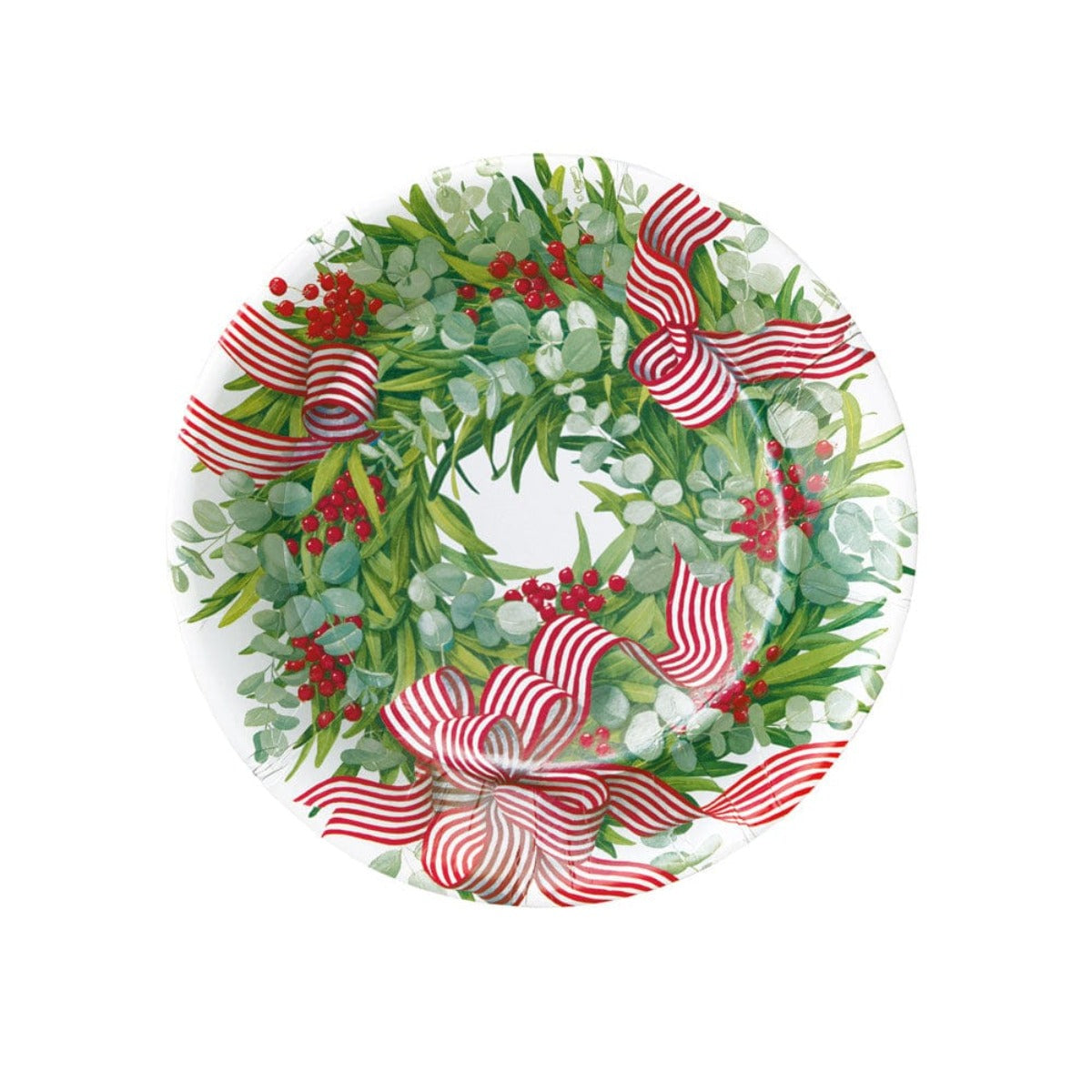 Ribbon Stripe Wreath - Salad/Dessert Plates
