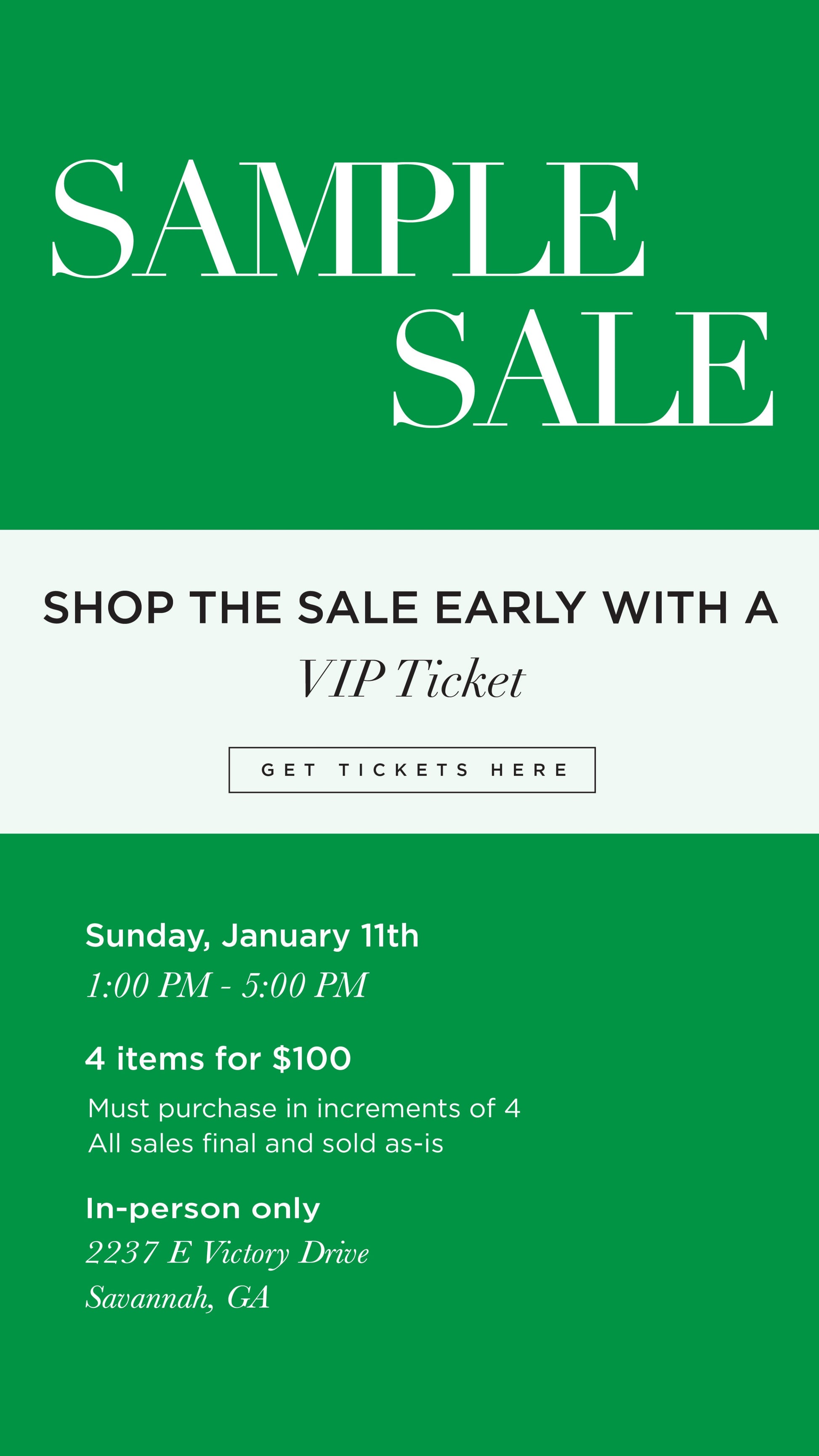 VIP Sample Sale