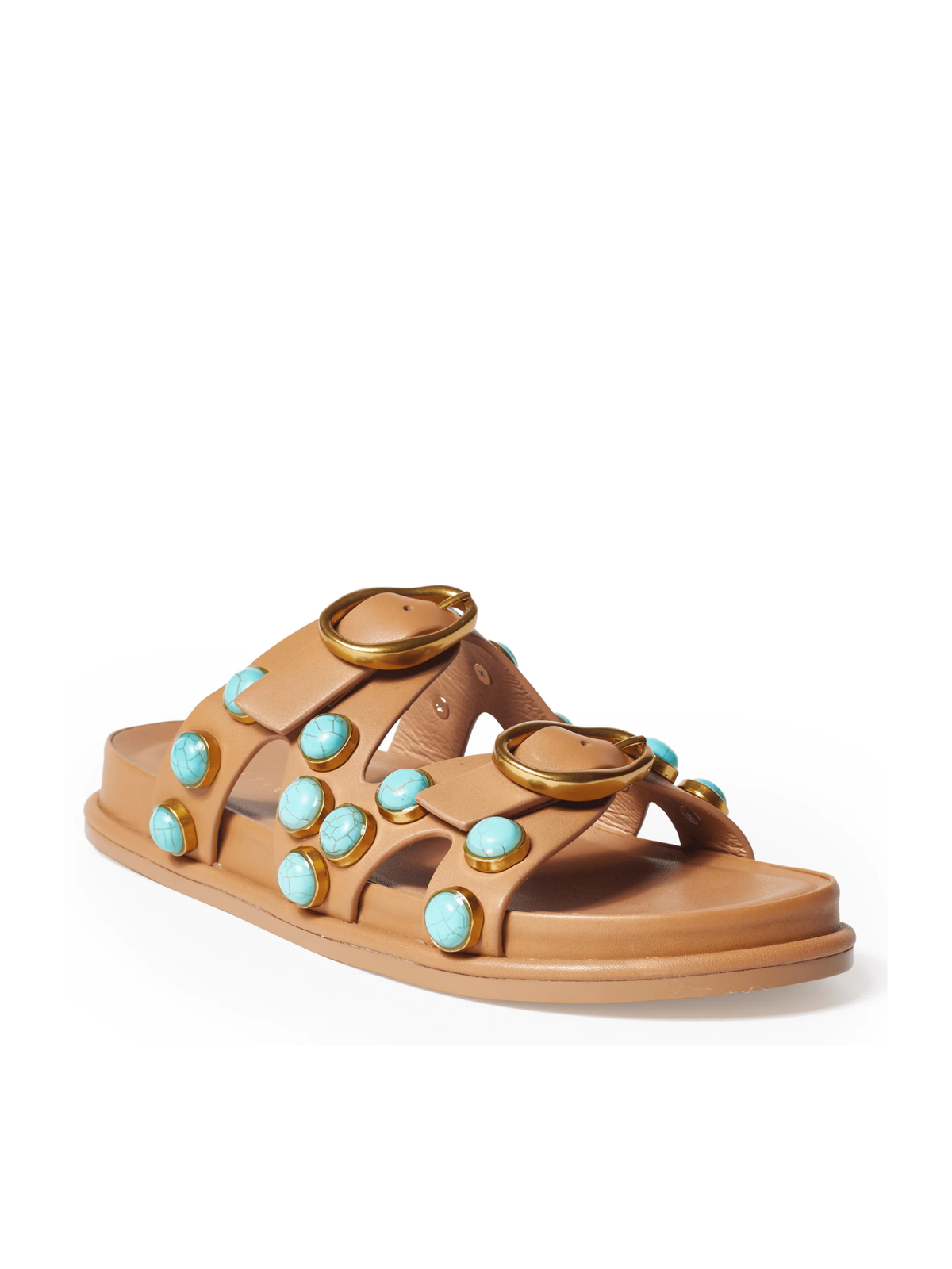 Enamel Sandal - Tan