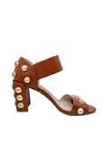 Gail Heel Gold Studded - Chestnut