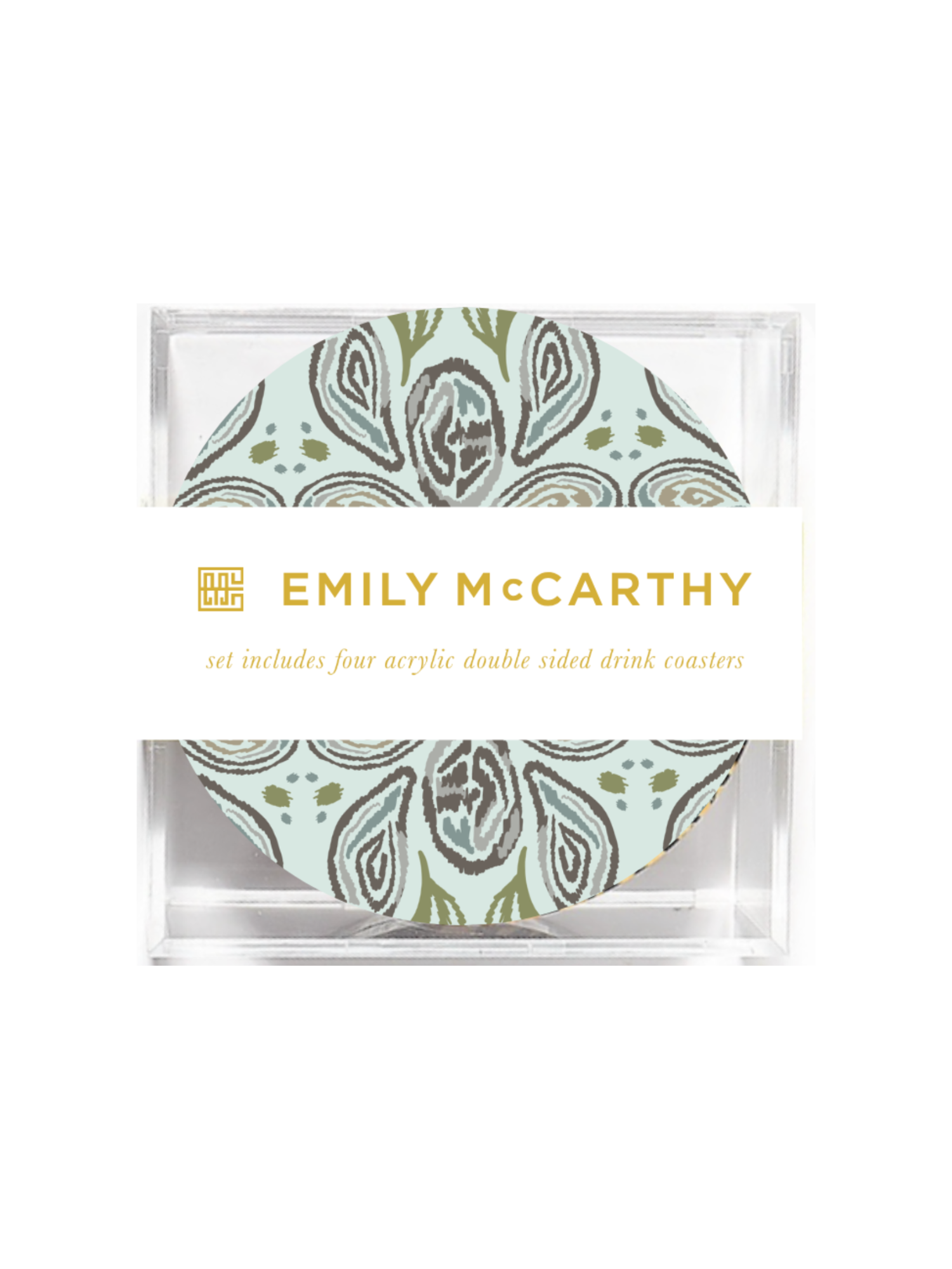 Oyster Ikat Coasters