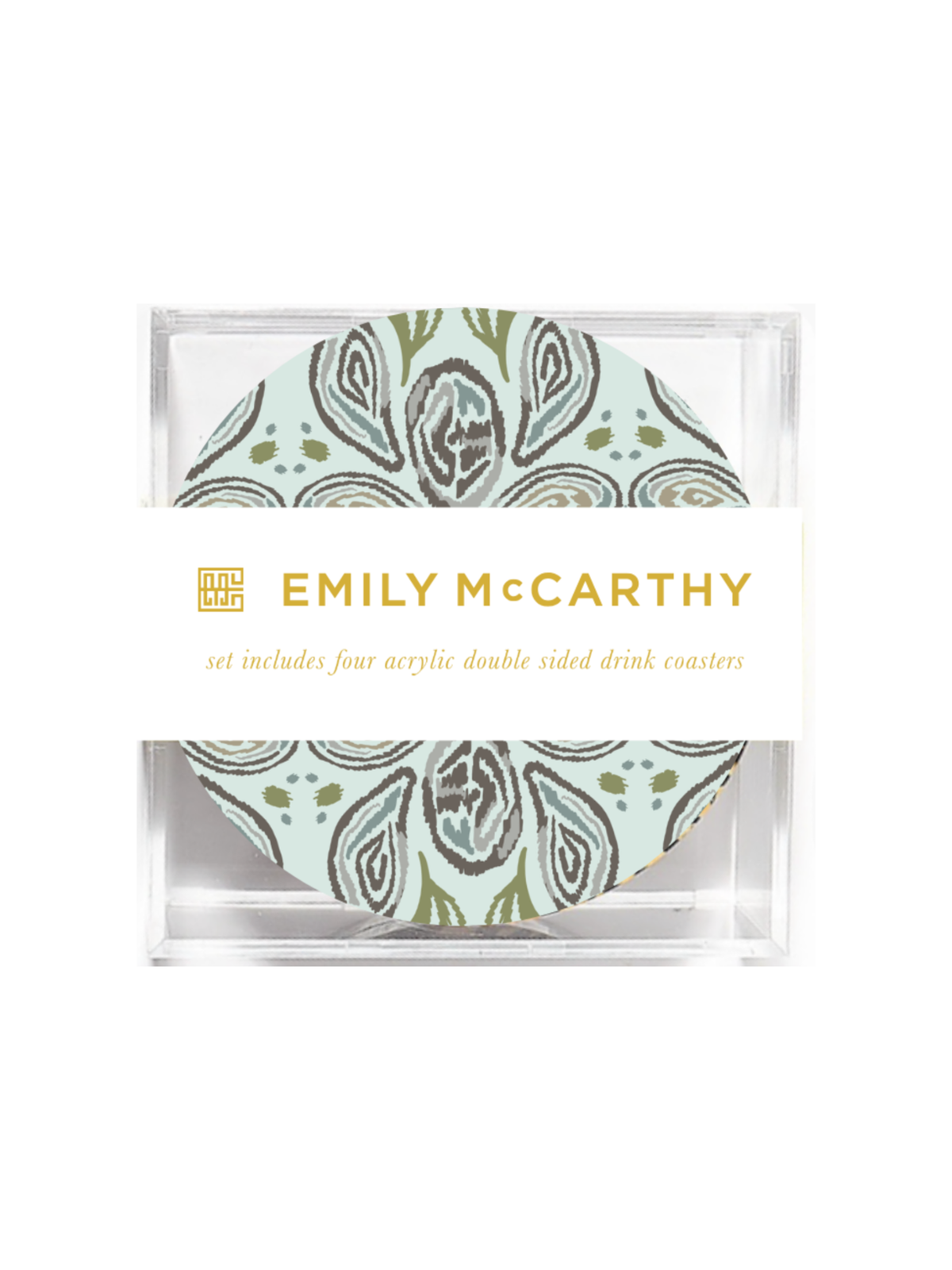 Oyster Ikat Coasters