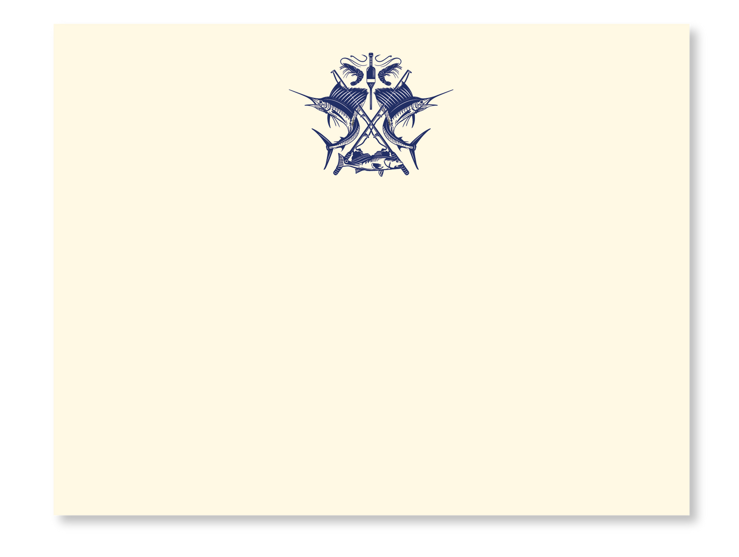 Flat Note Stationery - Angler Crest
