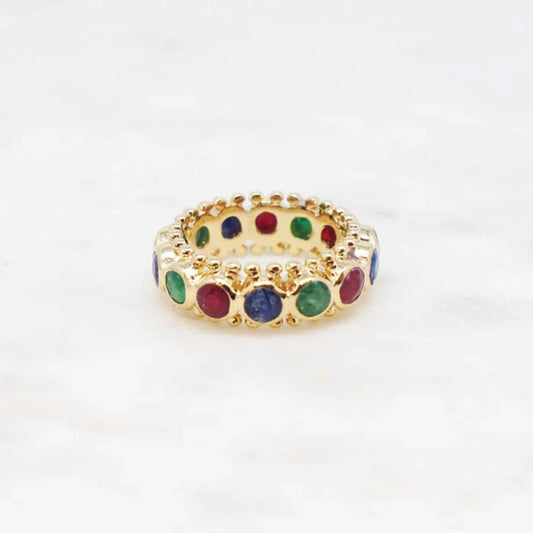 Bague All Around Pierres - Emerald, Ruby, Sapphire