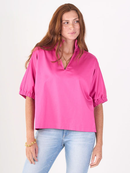 Poppy Top in Fuchsia Fedora Cotton Poplin – Emily McCarthy