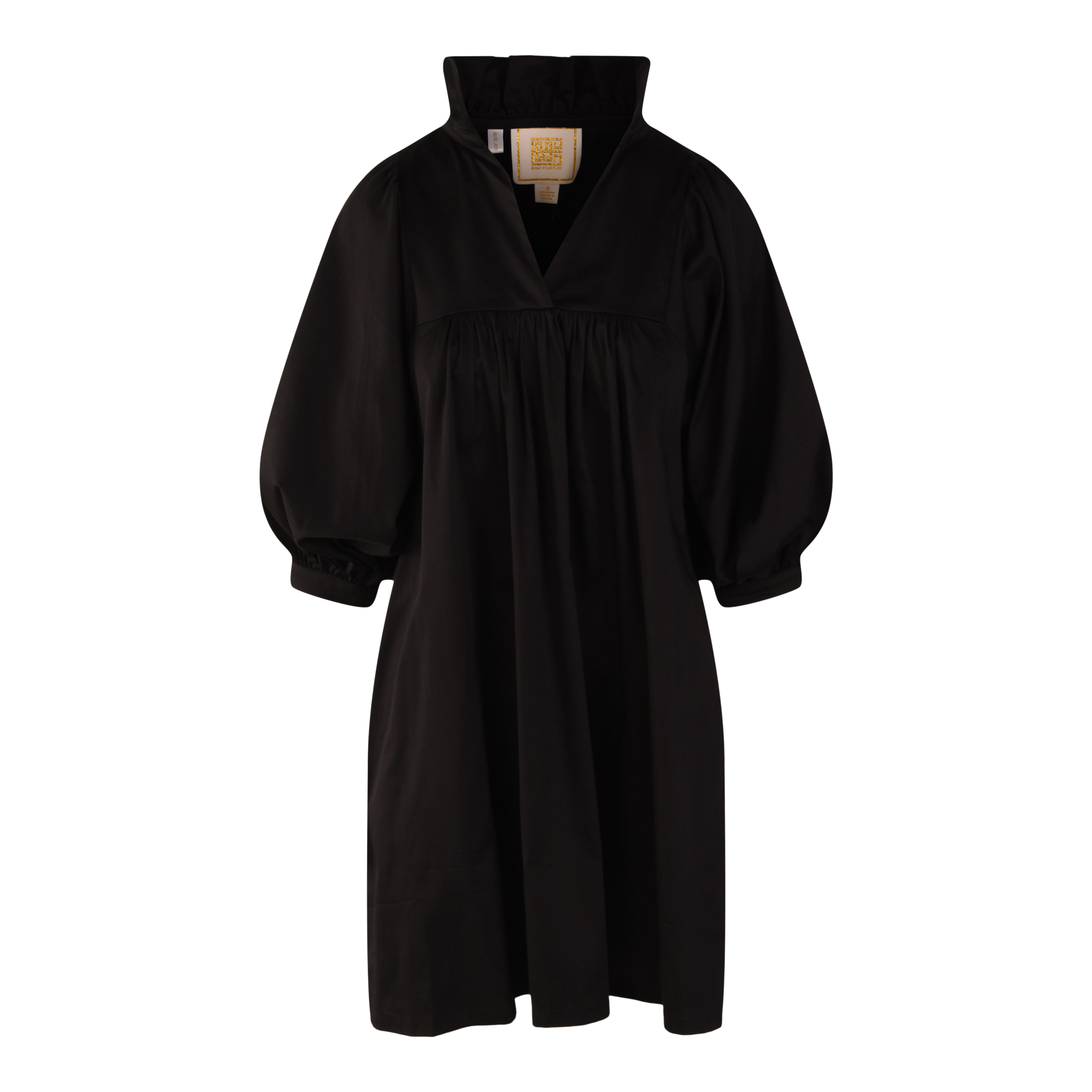 Stella Dress in Black Cotton Poplin Xs Stella Dress in Black Cotton Poplin Xs