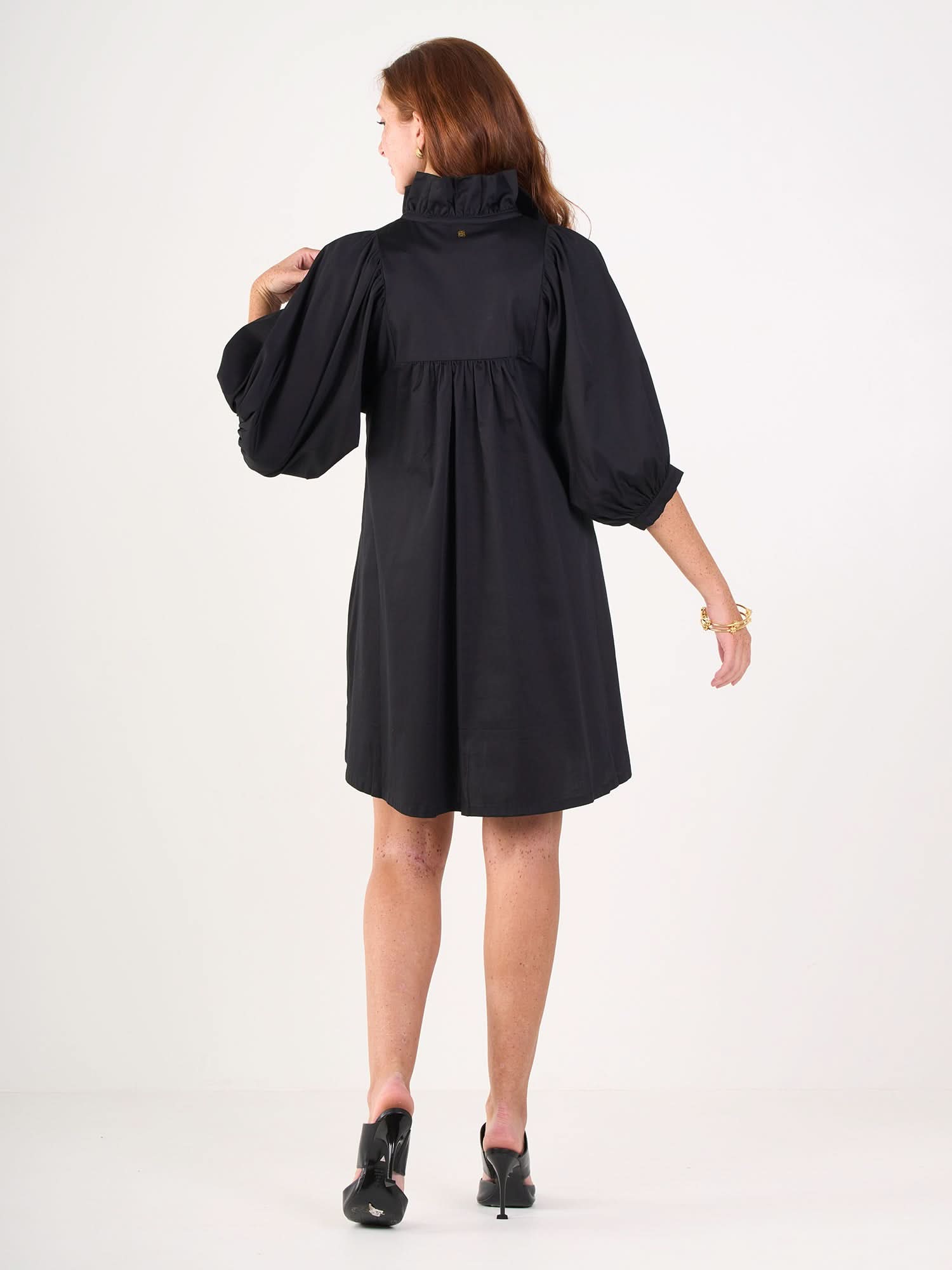 Stella Dress in Black Cotton Poplin XS Stella Dress in Black Cotton Poplin XS