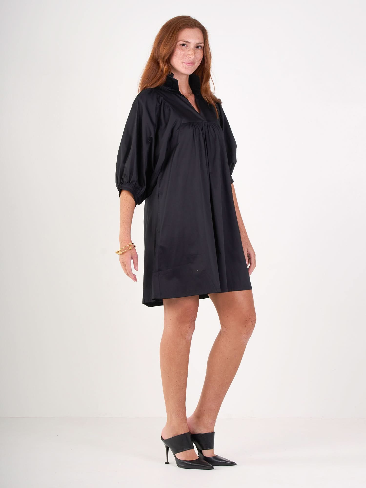 Stella Dress in Black Cotton Poplin XS Stella Dress in Black Cotton Poplin XS