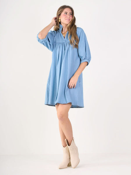Stella Dress in Denim Chambray XS