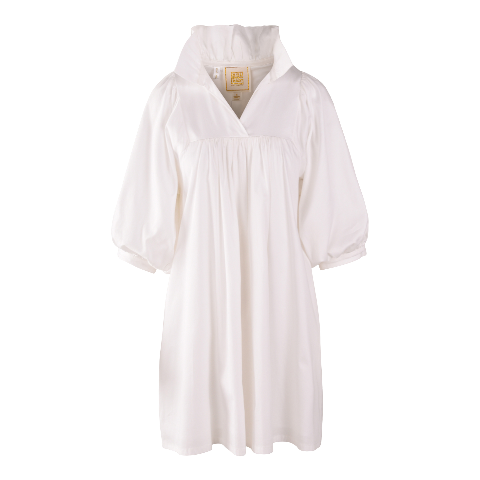 Stella Dress in White Cotton Poplin XL