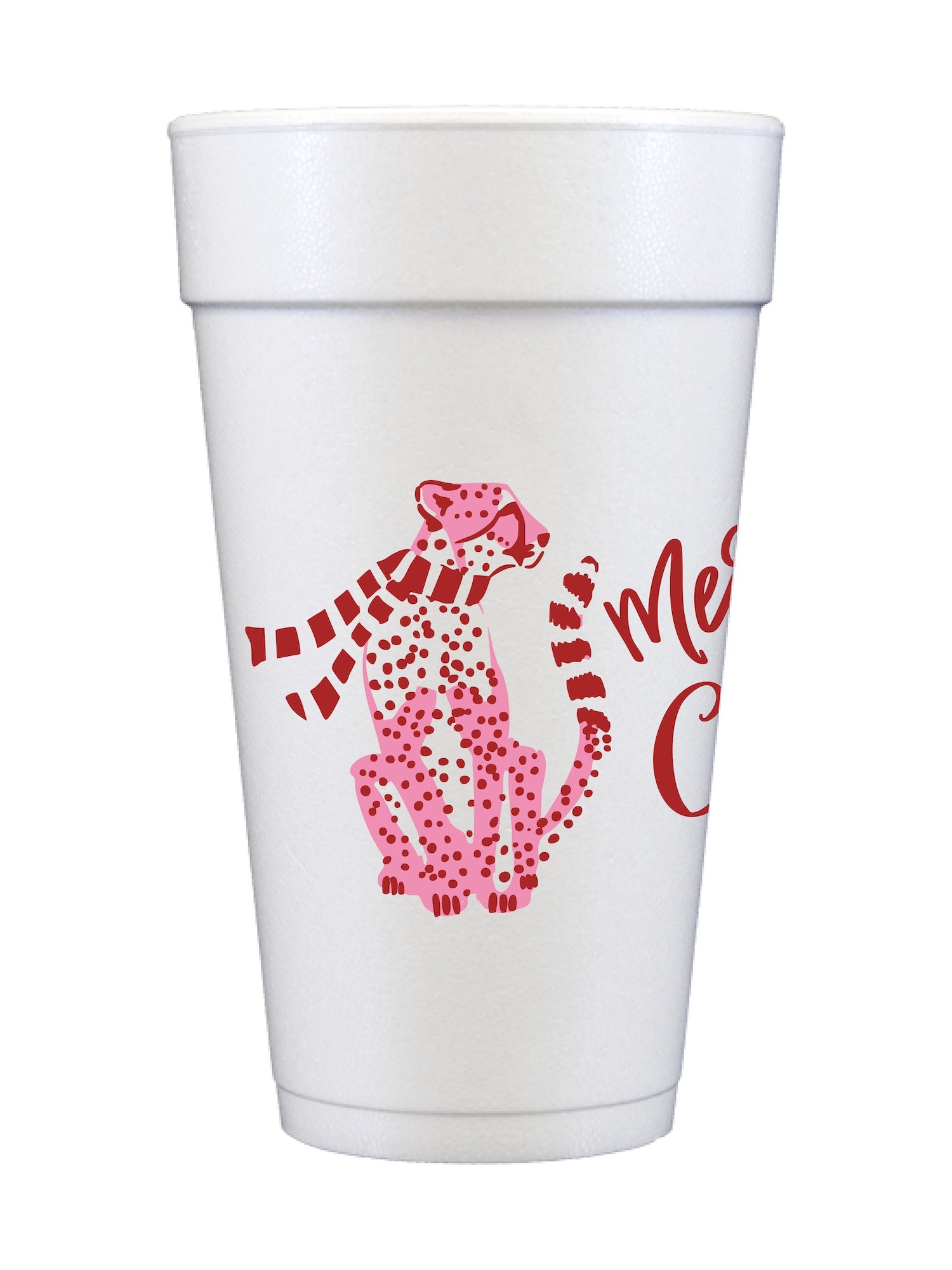 Merry Christmas Leopard Foam Cup