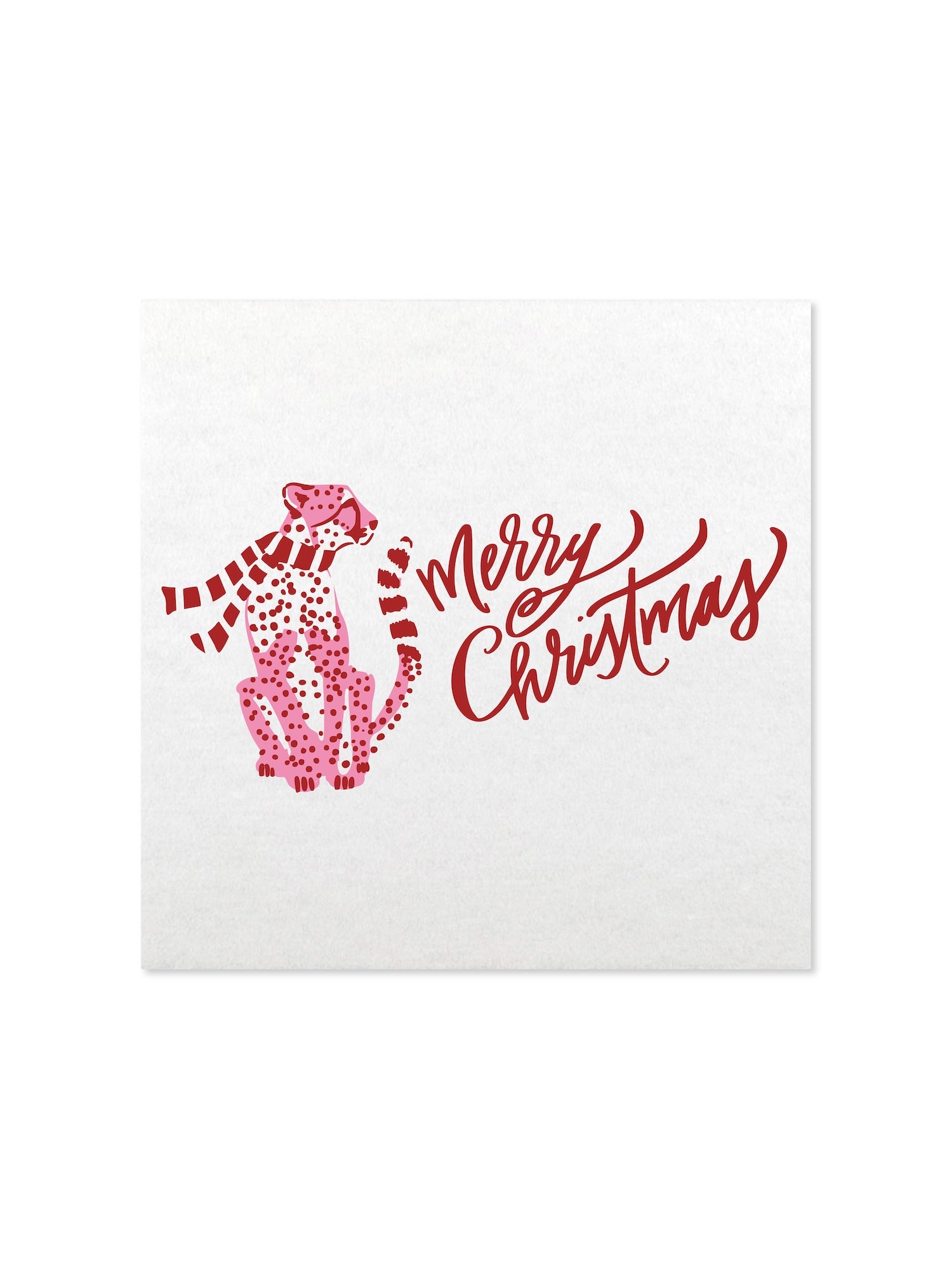 Merry Christmas Leopard Cocktail Napkin
