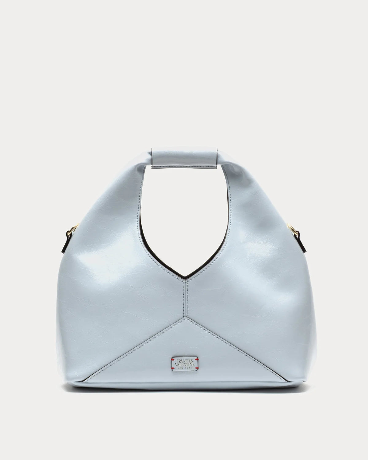 Crescent Tote Crinkled Leather Light Blue