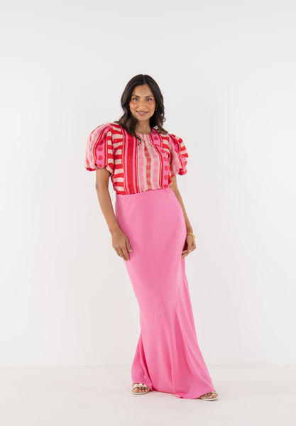 Bias Skirt in Pink Carnation – Emily McCarthy
