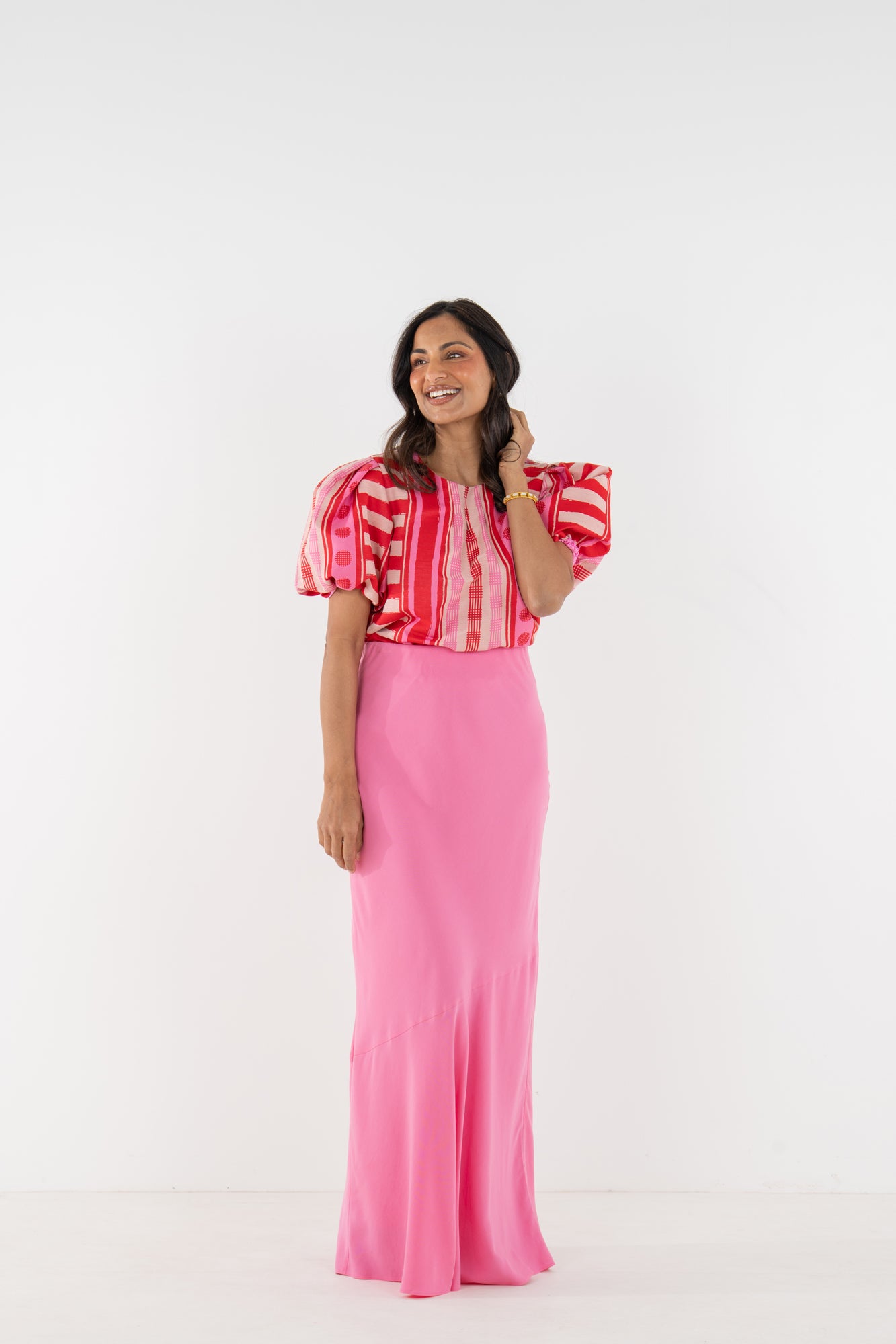 Bias Skirt in Pink Carnation – Emily McCarthy