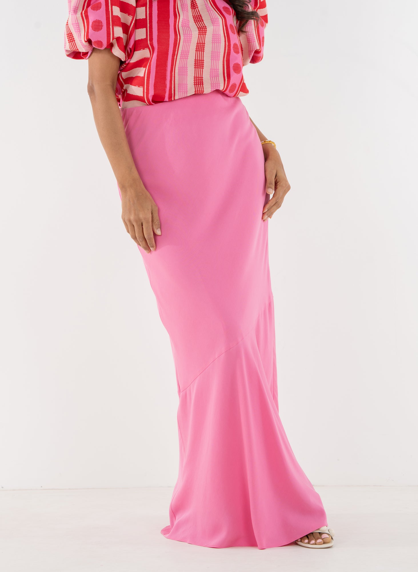 Bias Skirt in Pink Carnation – Emily McCarthy