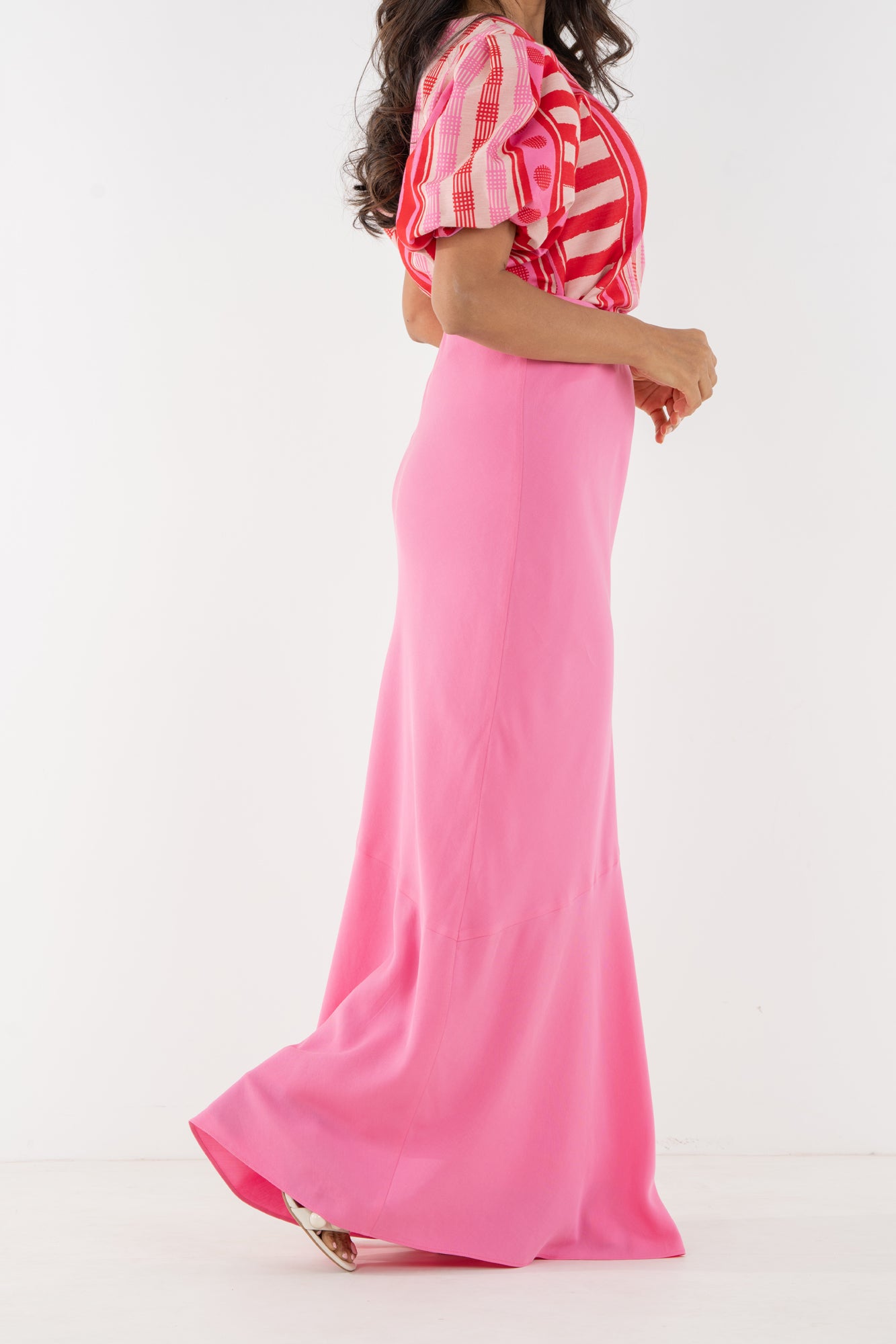 Bias Skirt in Pink Carnation – Emily McCarthy