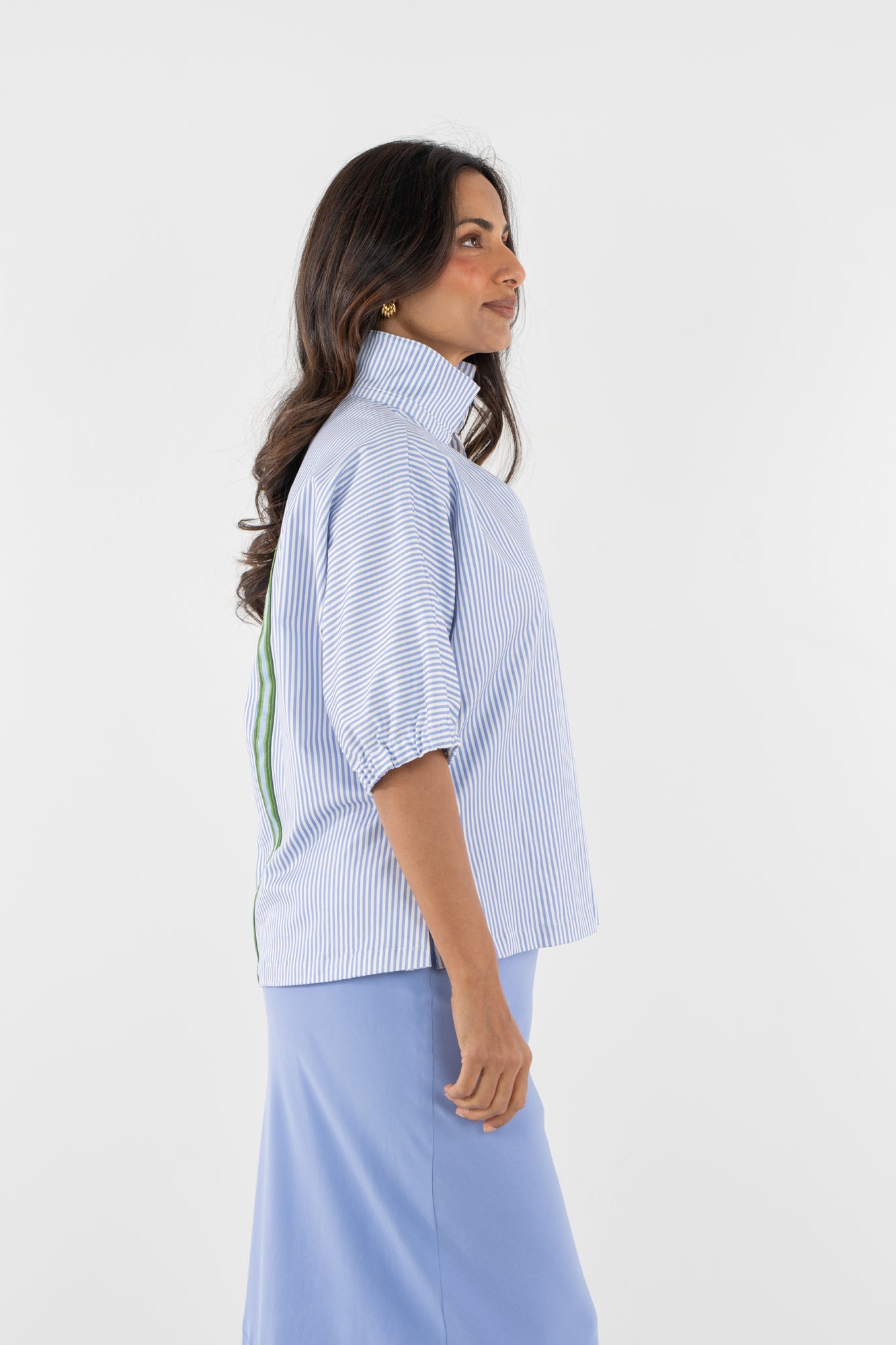 POPPY 　CANDY PUFF STRIPE SHIRT Poppy Top in Grapemist Stripe – Emily McCarthy
