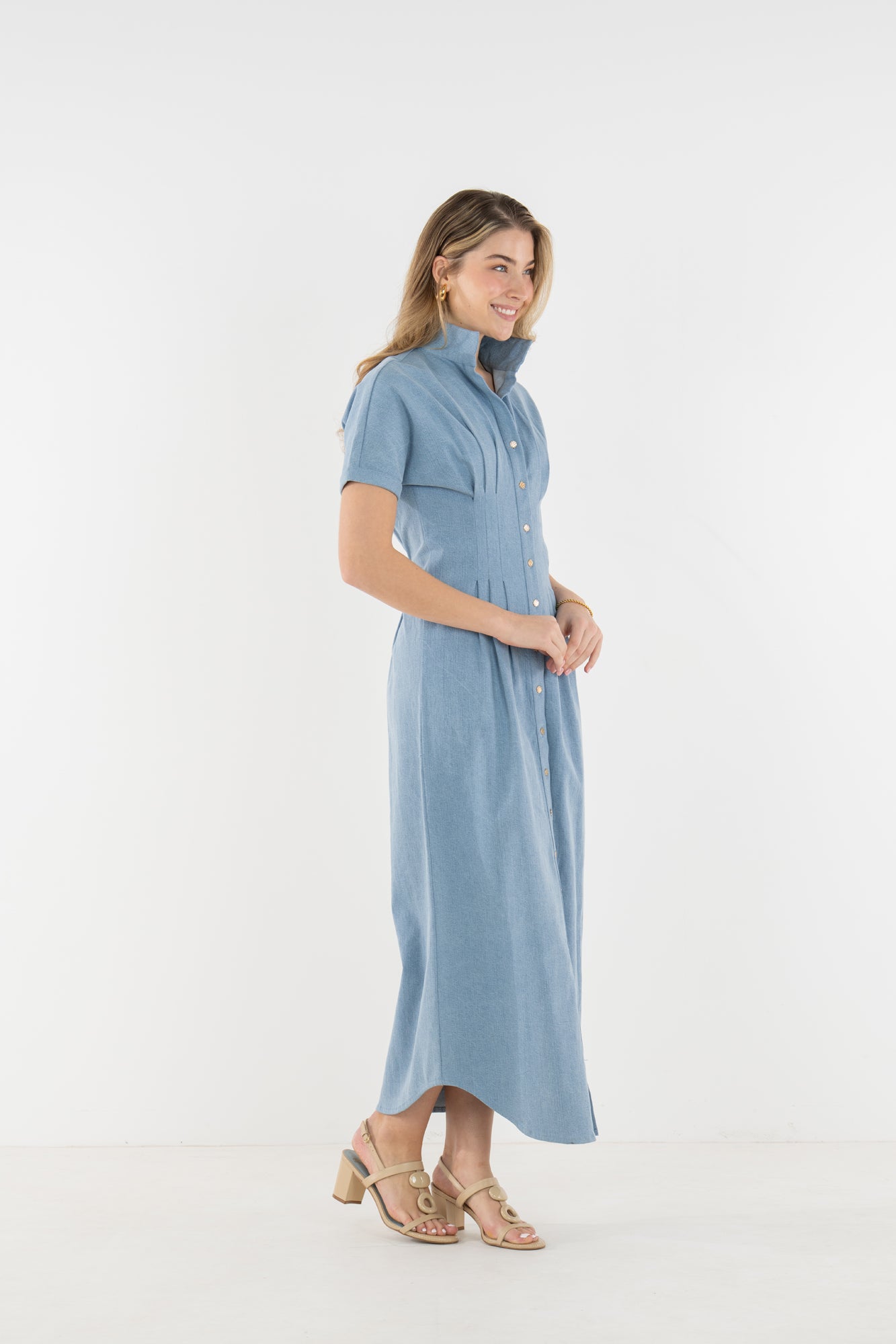 georgia blue dress Georgia Hardinge Pleated Blue Dress by Georgia Hardinge