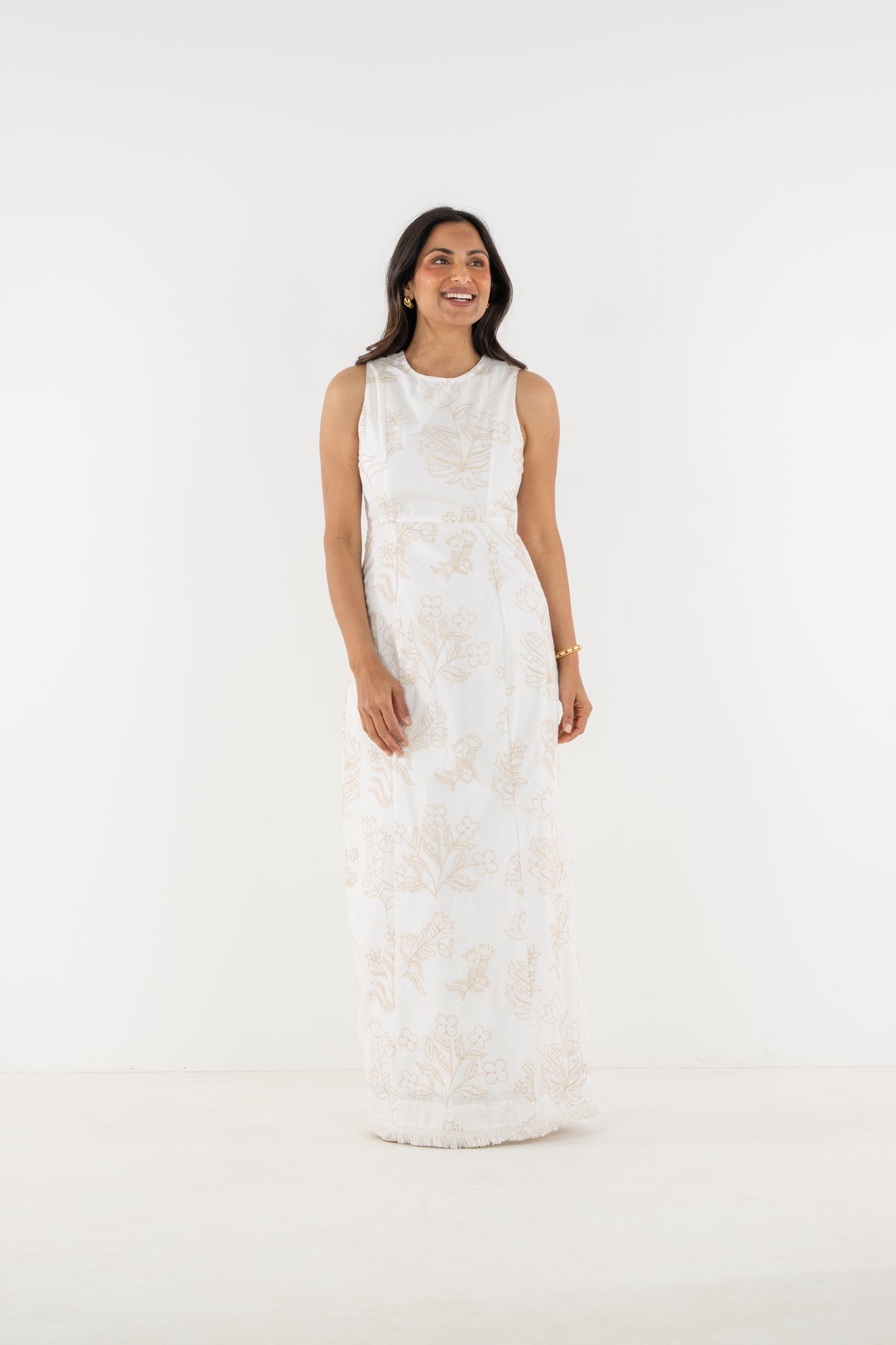 Hepburn Dress in Blanc Petals – Emily McCarthy