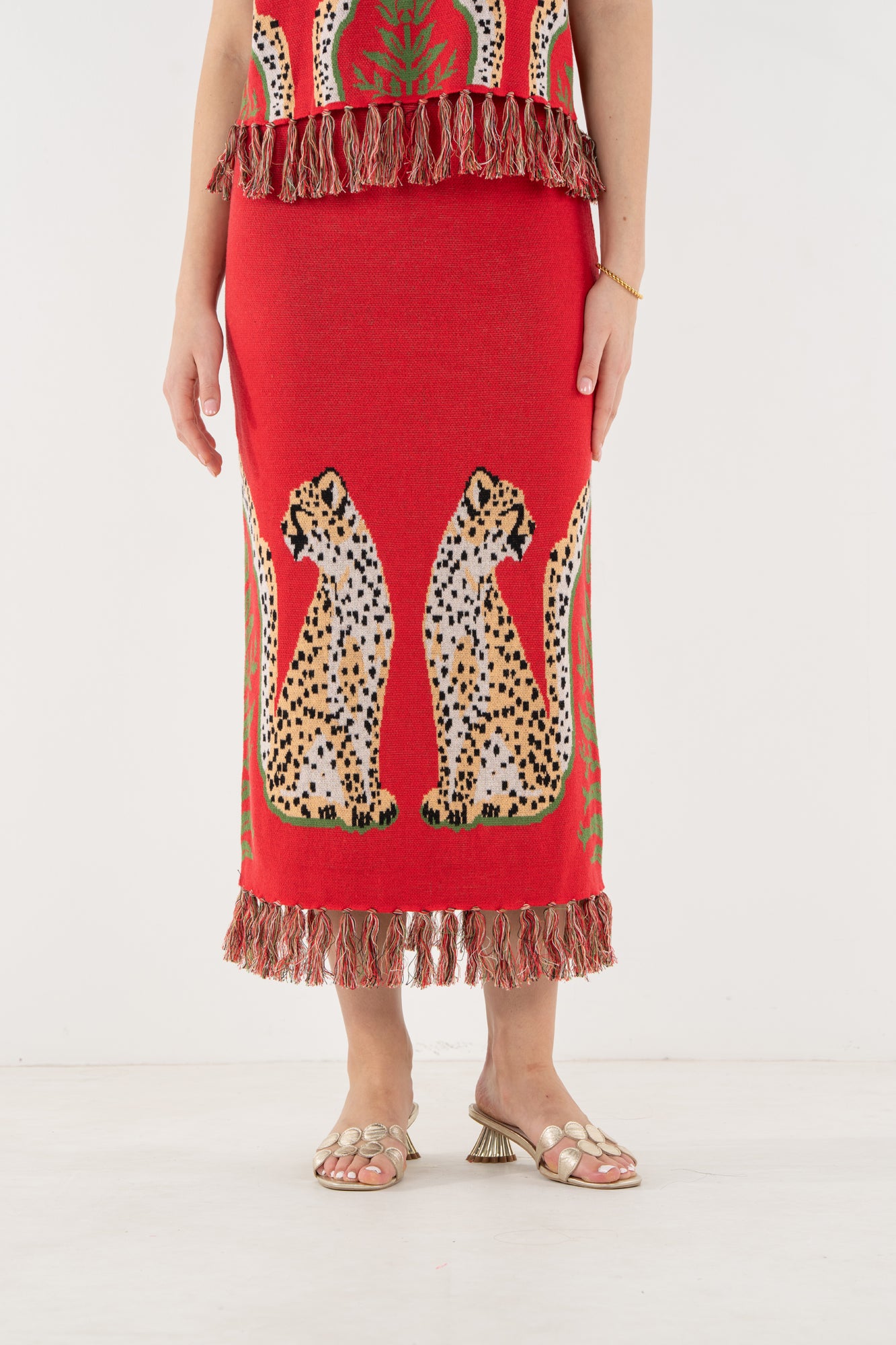 Capri Knit Skirt in Cheetah Rouge – Emily McCarthy