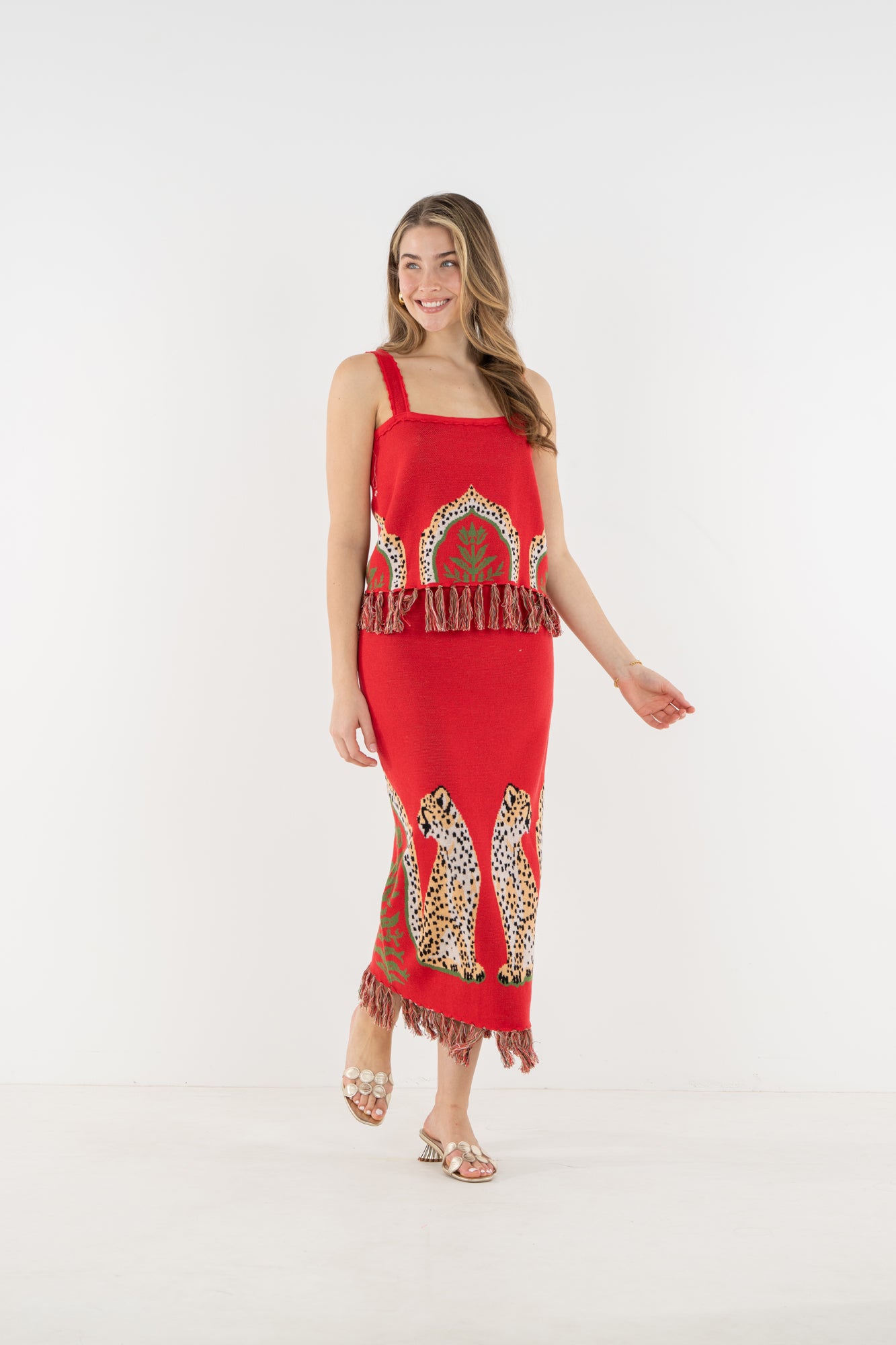Capri Knit Skirt in Cheetah Rouge – Emily McCarthy