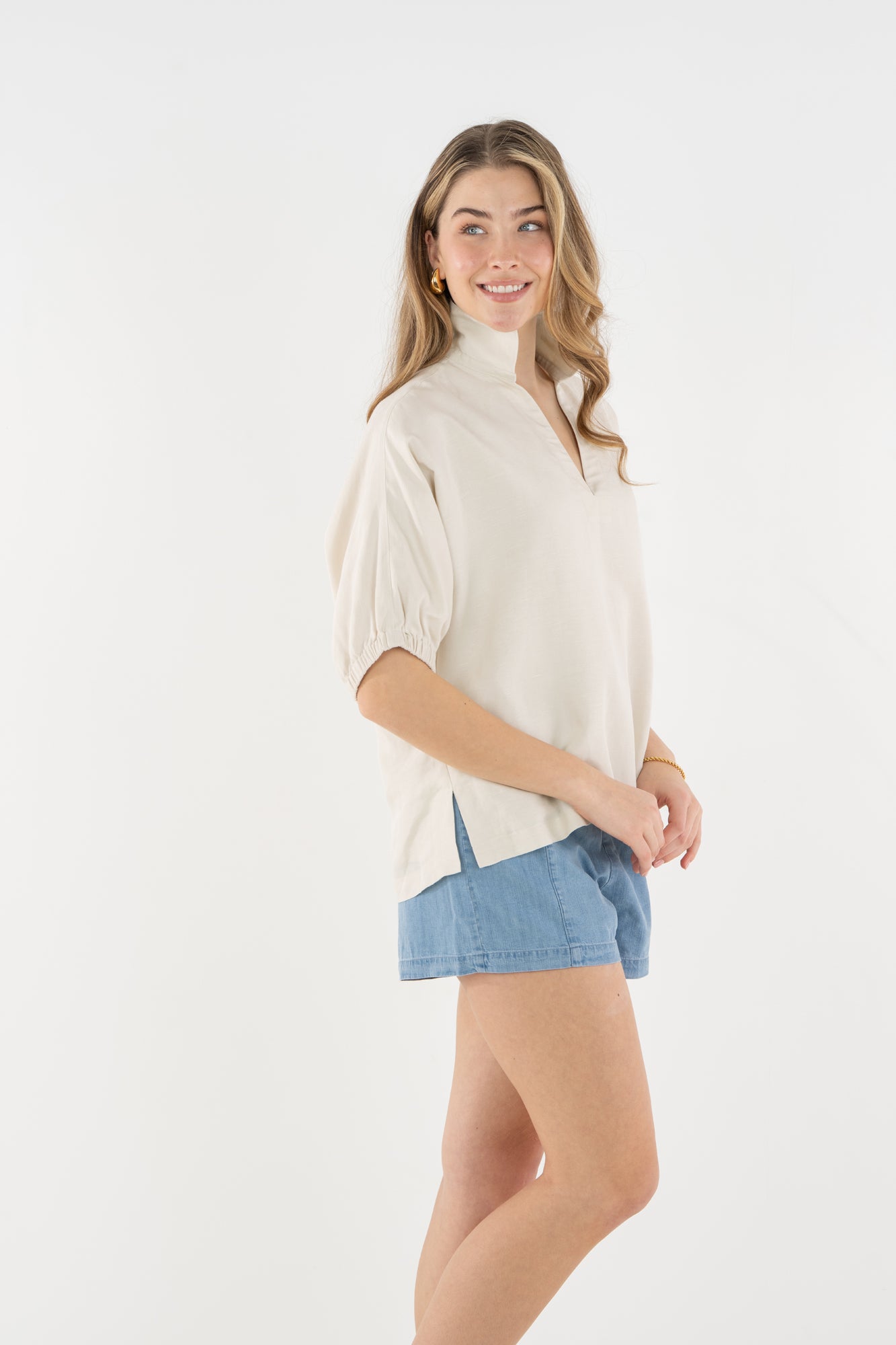 Poppy Top in Sandshell Linen – Emily McCarthy