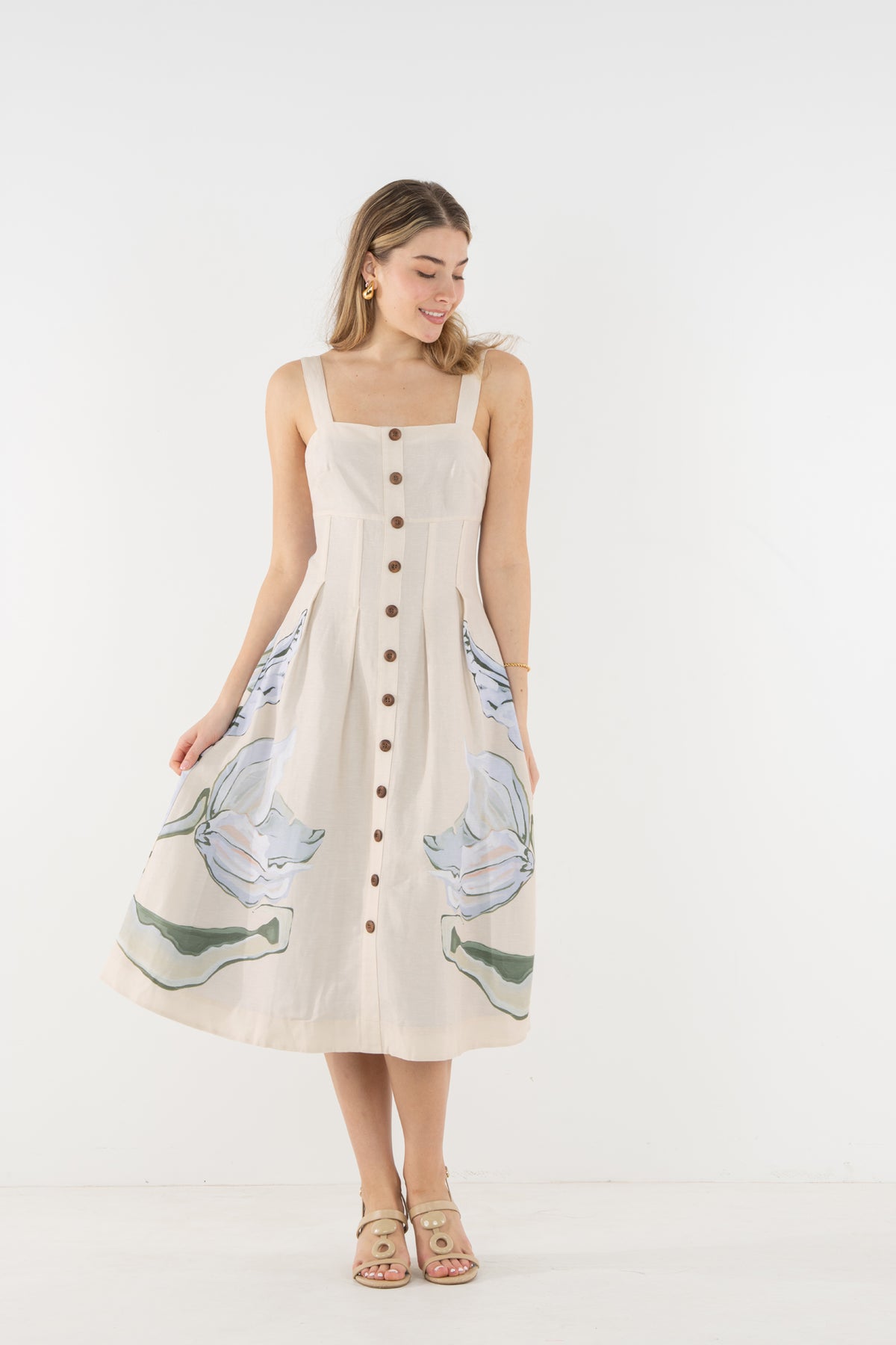 emily fields blue dress Constance Midi in Lavender L Color:Ocean Blue Floral Stripe Canadian USAF WOMEN'S OFFICER CLASS Outfits making it feel extra