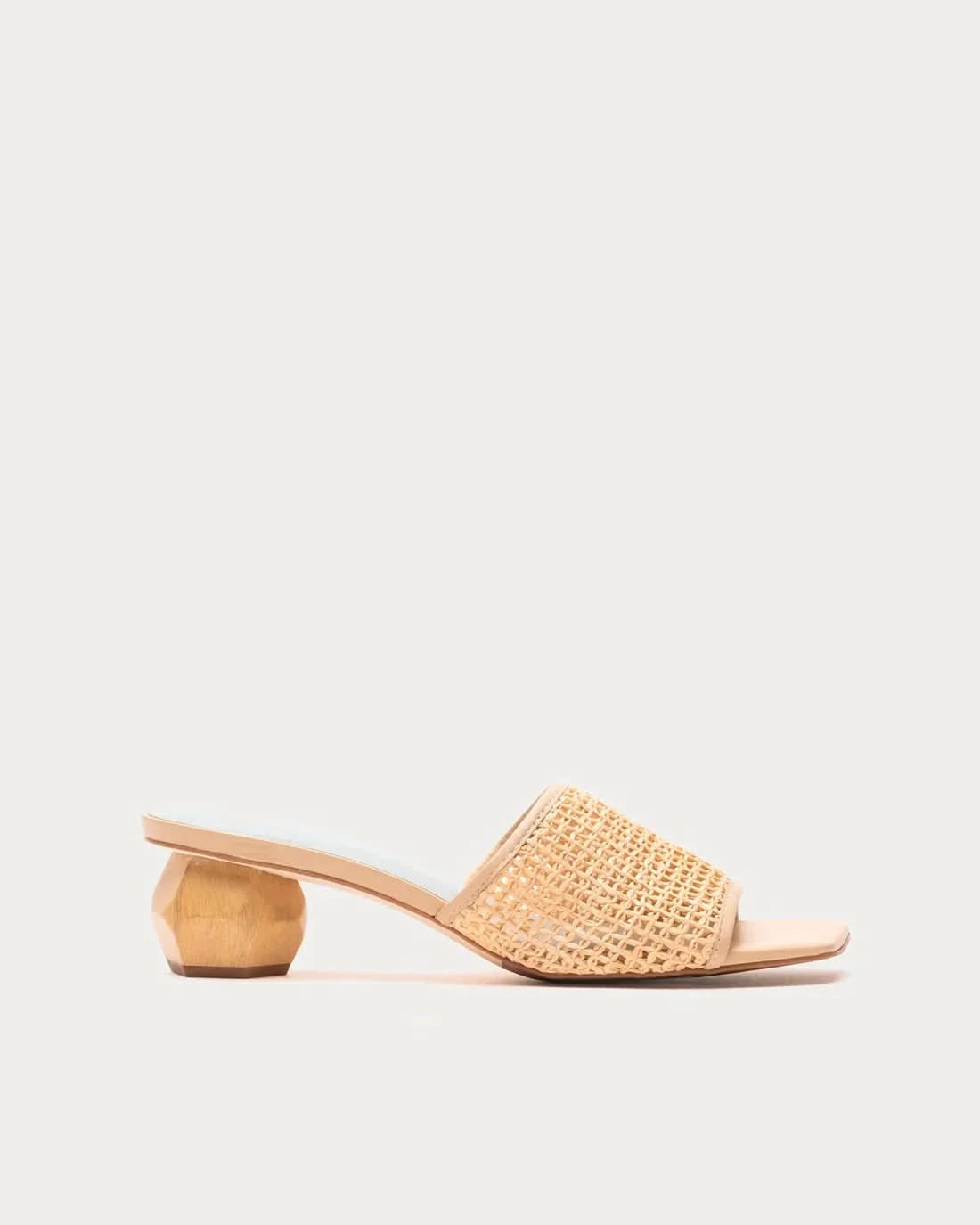 Raffia Mesh Slide - Natural