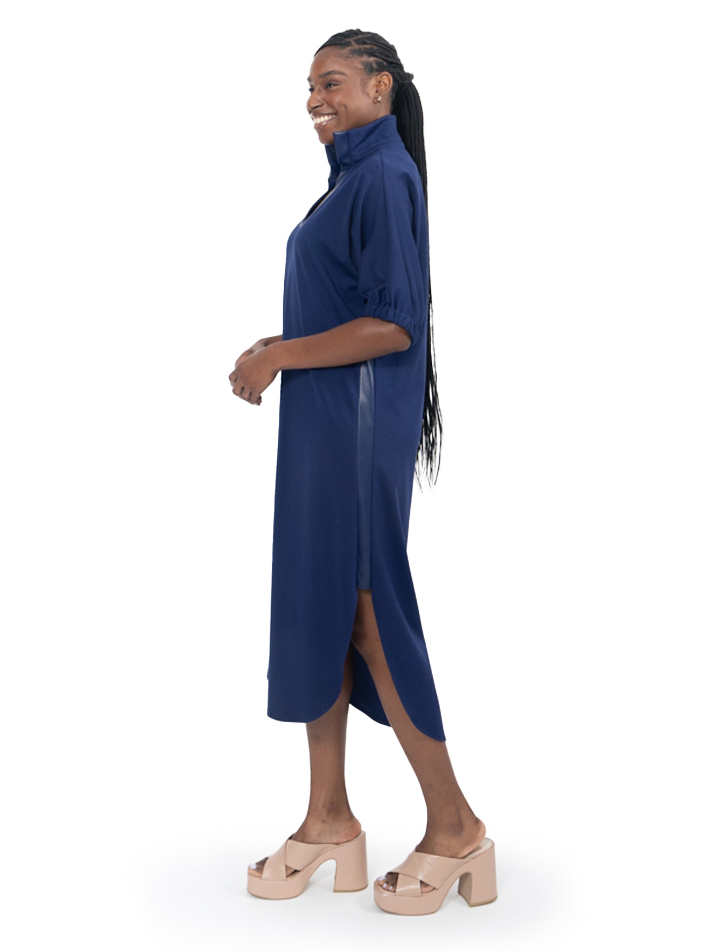 Poppy Caftan - Navy Ponte