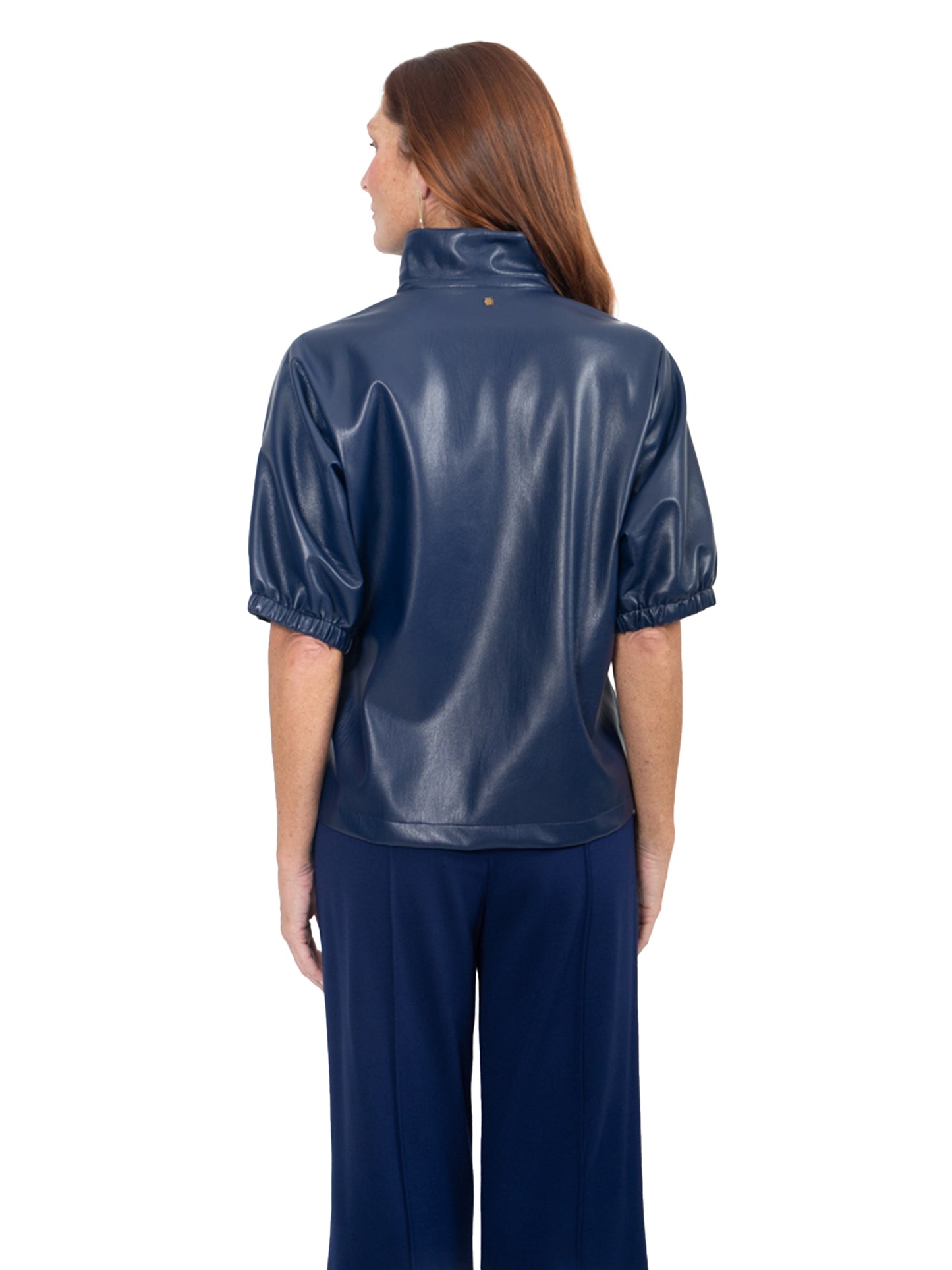 Poppy Top - Navy Vegan Leather