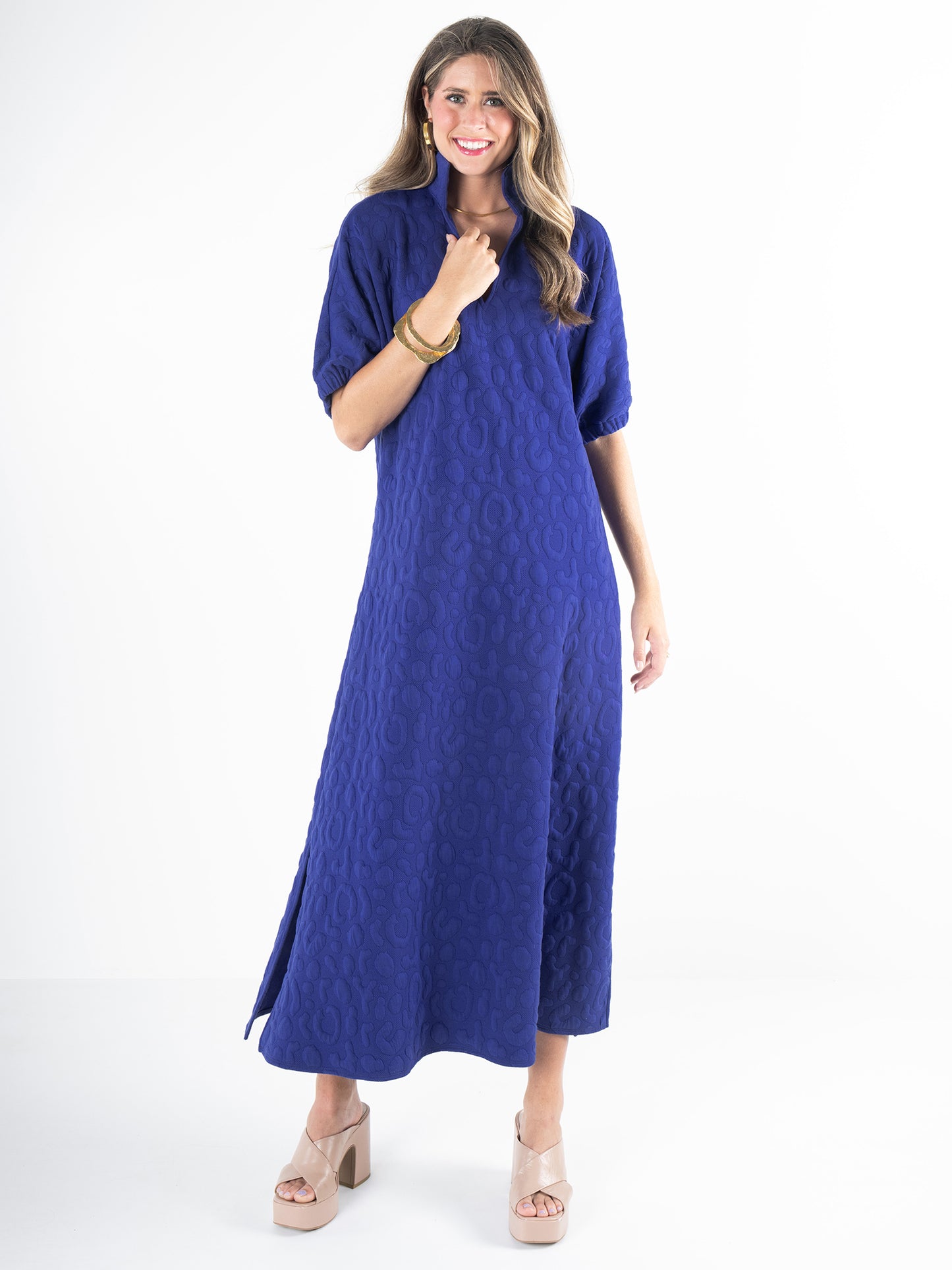 Poppy Maxi - Royal Blue Cheetah