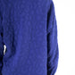 A person is facing away from the camera, wearing the Poppy Pop-Over in royal blue cheetah, a long sleeve textured patterned sweatshirt. Paired with black pants, they stand against a plain white backdrop.