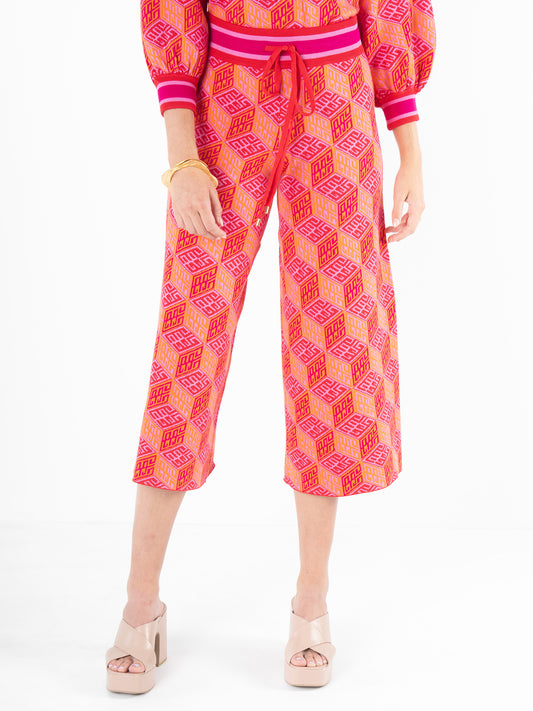 Teddy Crop Trouser - Block Monogram