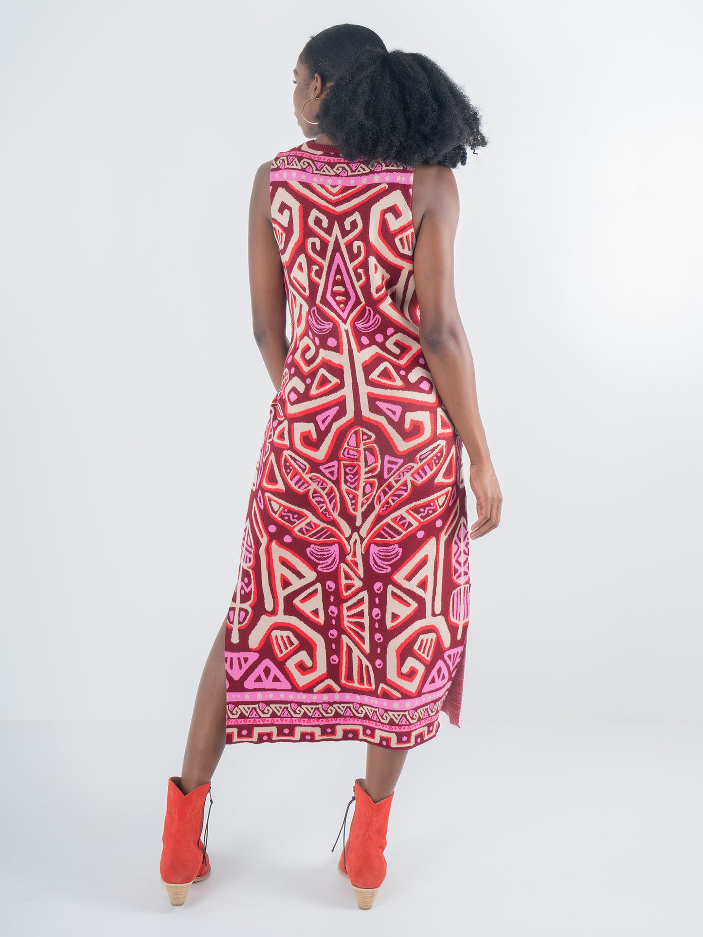 Simone Sweater Dress - Tribal Palm